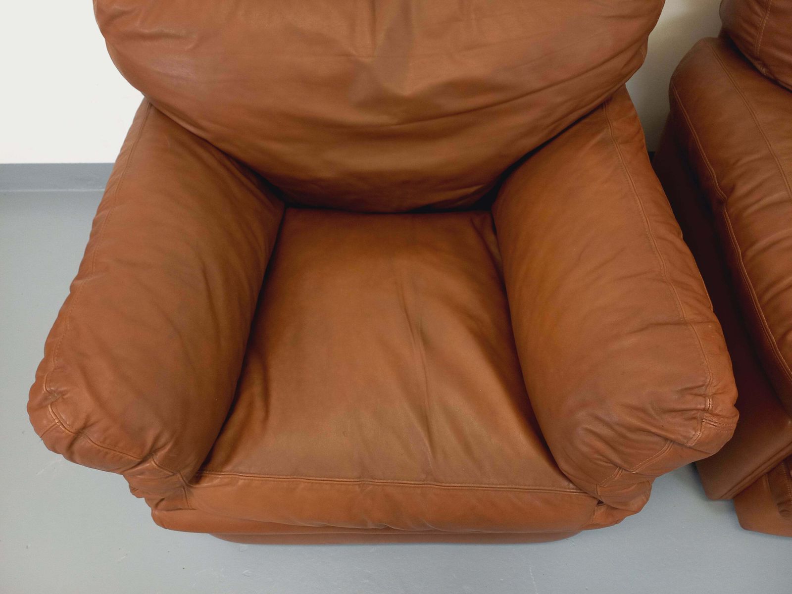 2 Tito Agnoli Coquelicot Armchairs In Leather photo 4582.0