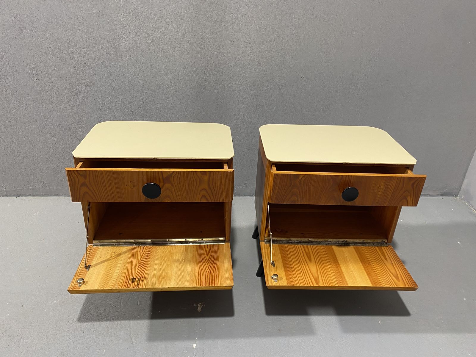 Fully Restored Night Stands By Jindřich Halabala For úp Závody, 1950s, Czechoslovakia photo 1017.0