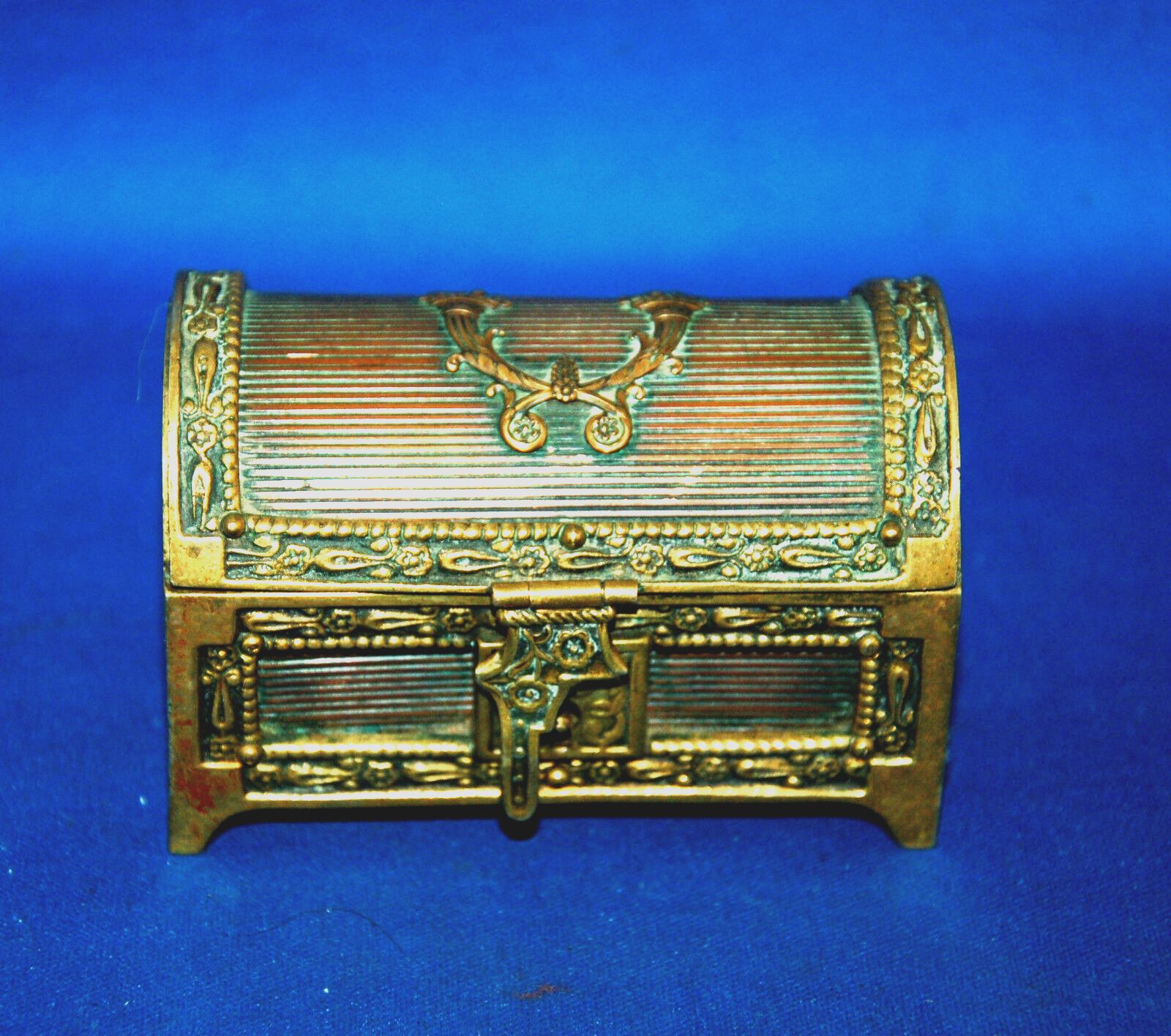 An Antique Art Nouveau Brass Or Bronze Casket, 19th Century, Lined, Copper Detai photo furniture