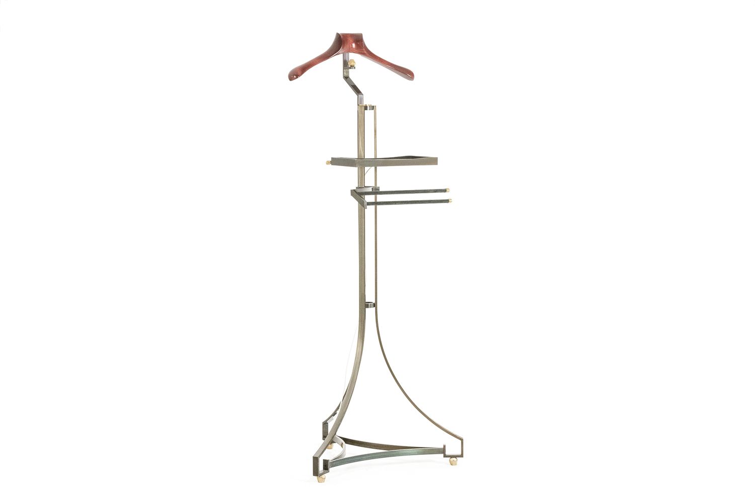 Valet In Brass, Steel And Leather. Contemporary Work.