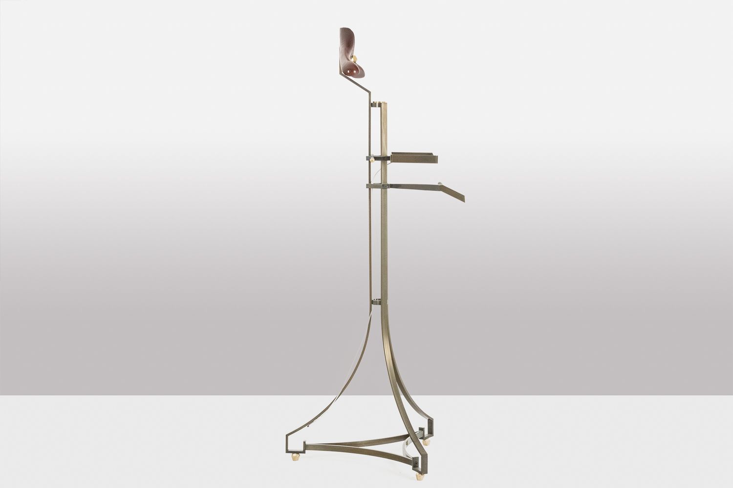 Valet In Brass, Steel And Leather. Contemporary Work. photo for sale
