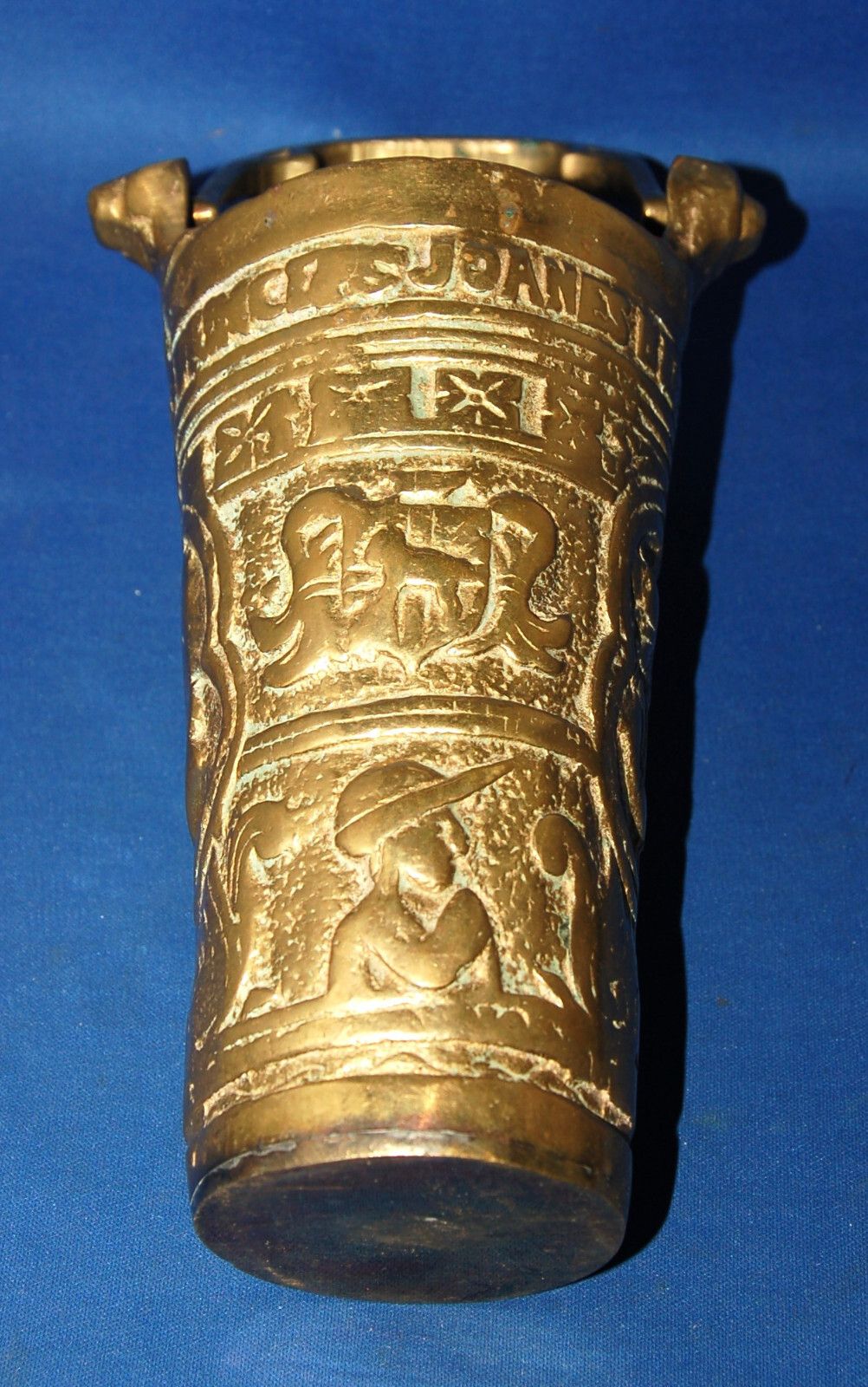 An Antique 19th Century Brass Gothic, Medieval, Church Situla, Holy Water Holder photo 68.0