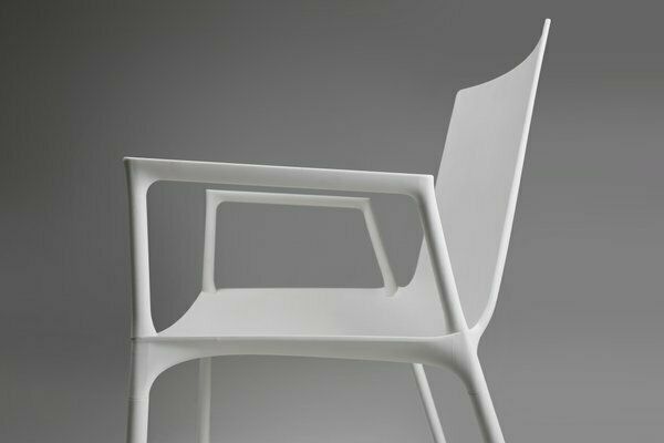 21th Century White Design Chair With Armrests, Belgium photo Furniture