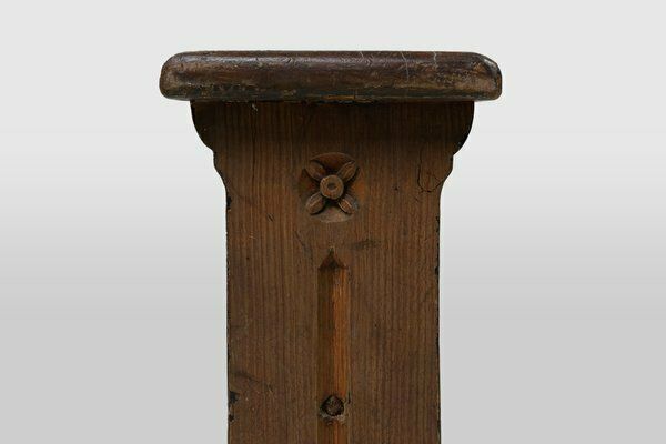 Rustic French Bench In Oak With Carvings And Nice Patina, 1850s photo Furniture