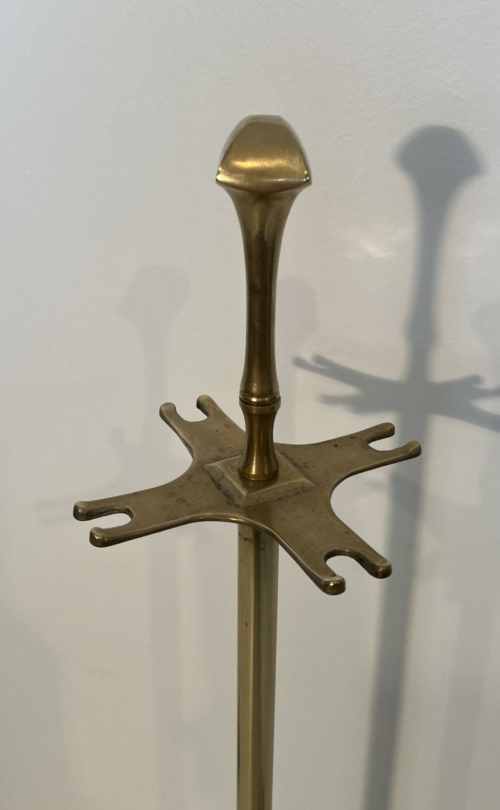 photo for sale Neoclassical Style Brass Fireplace Set
