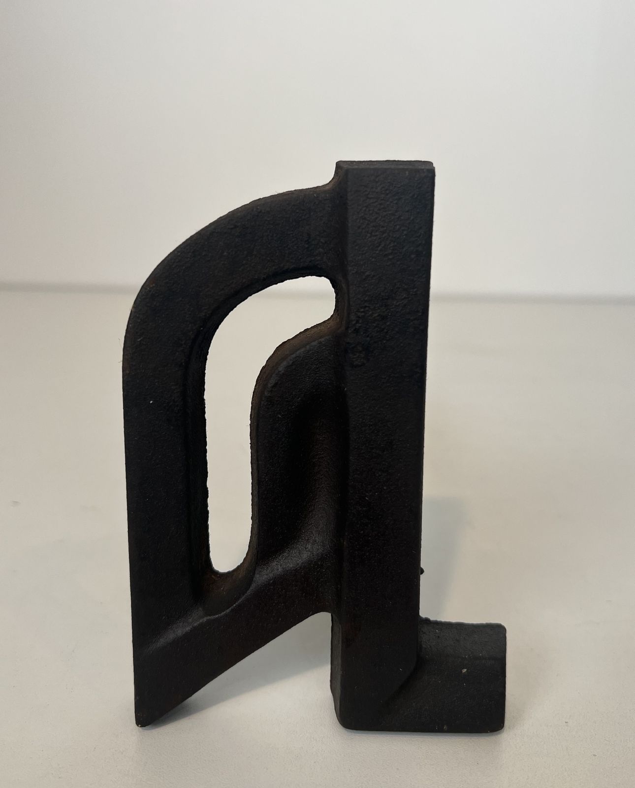 photo furniture Pair Of Small Modernist Cast Iron And Wrought Iron Andirons