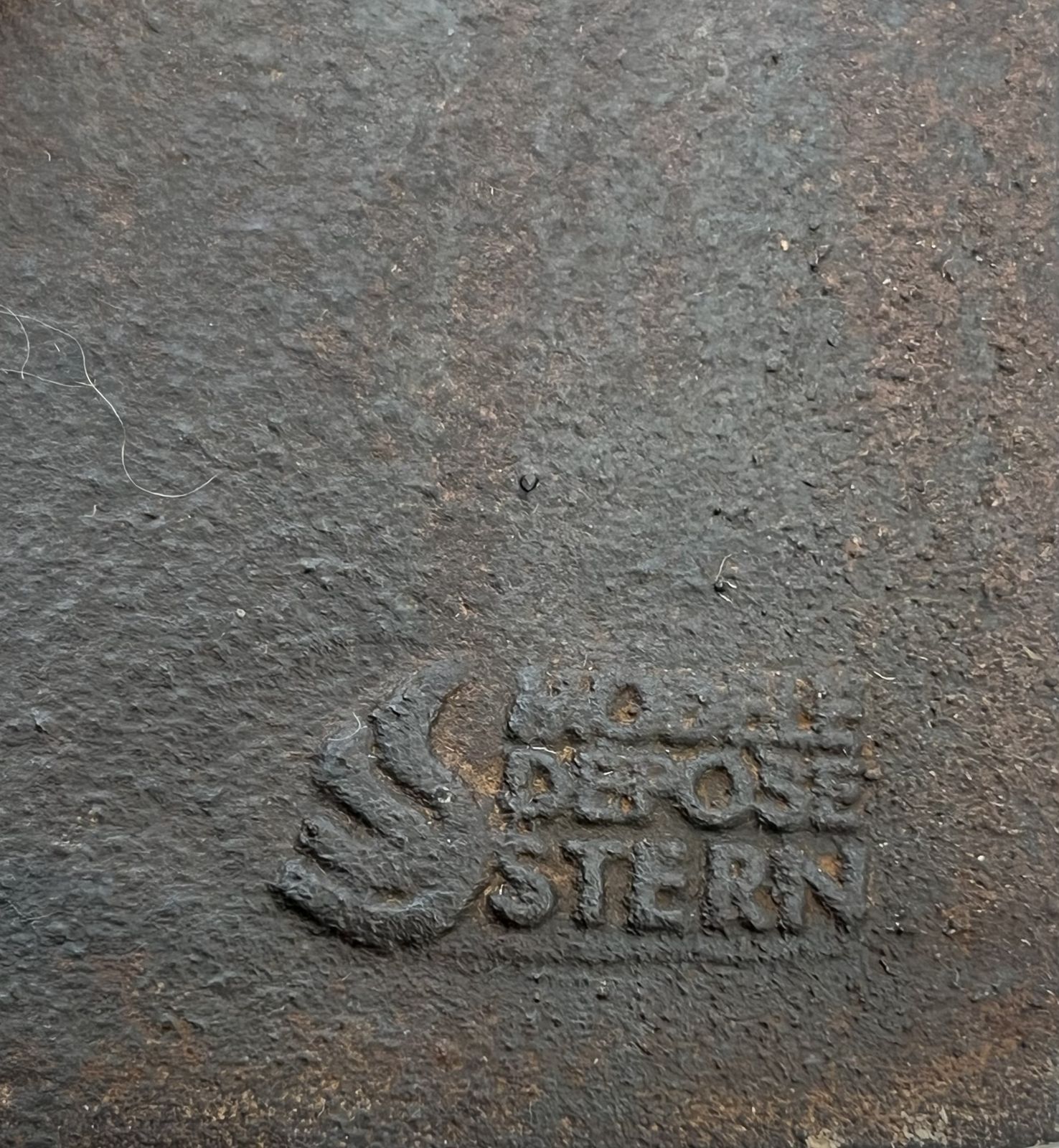 photo for sale Modernist Cast Iron Fireplace Plate Depicting A Nude Woman Holding A Scythe And Ears Of Wheat