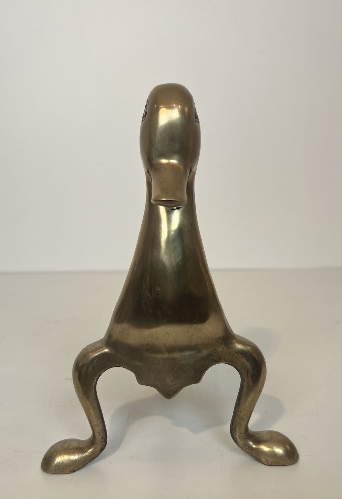 Pair Of Andirons Representing Stylized Ducks In Brass In The Style Of Claude And François Xavier Lalanne. Circa 1970 photo buy