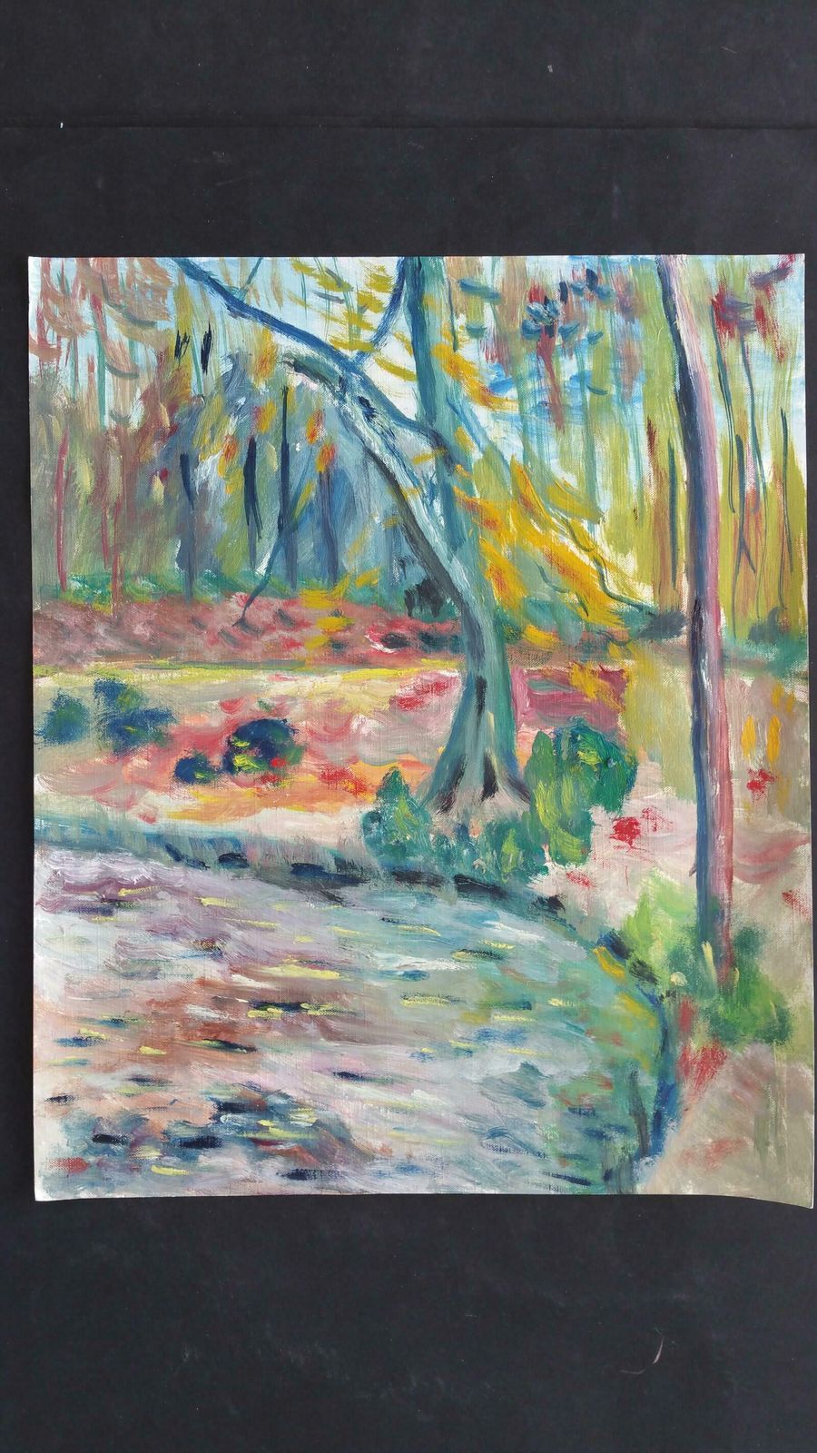 Unknown20th Century French Oil Painting Provence Woodlandlate 20th Century photo vintage