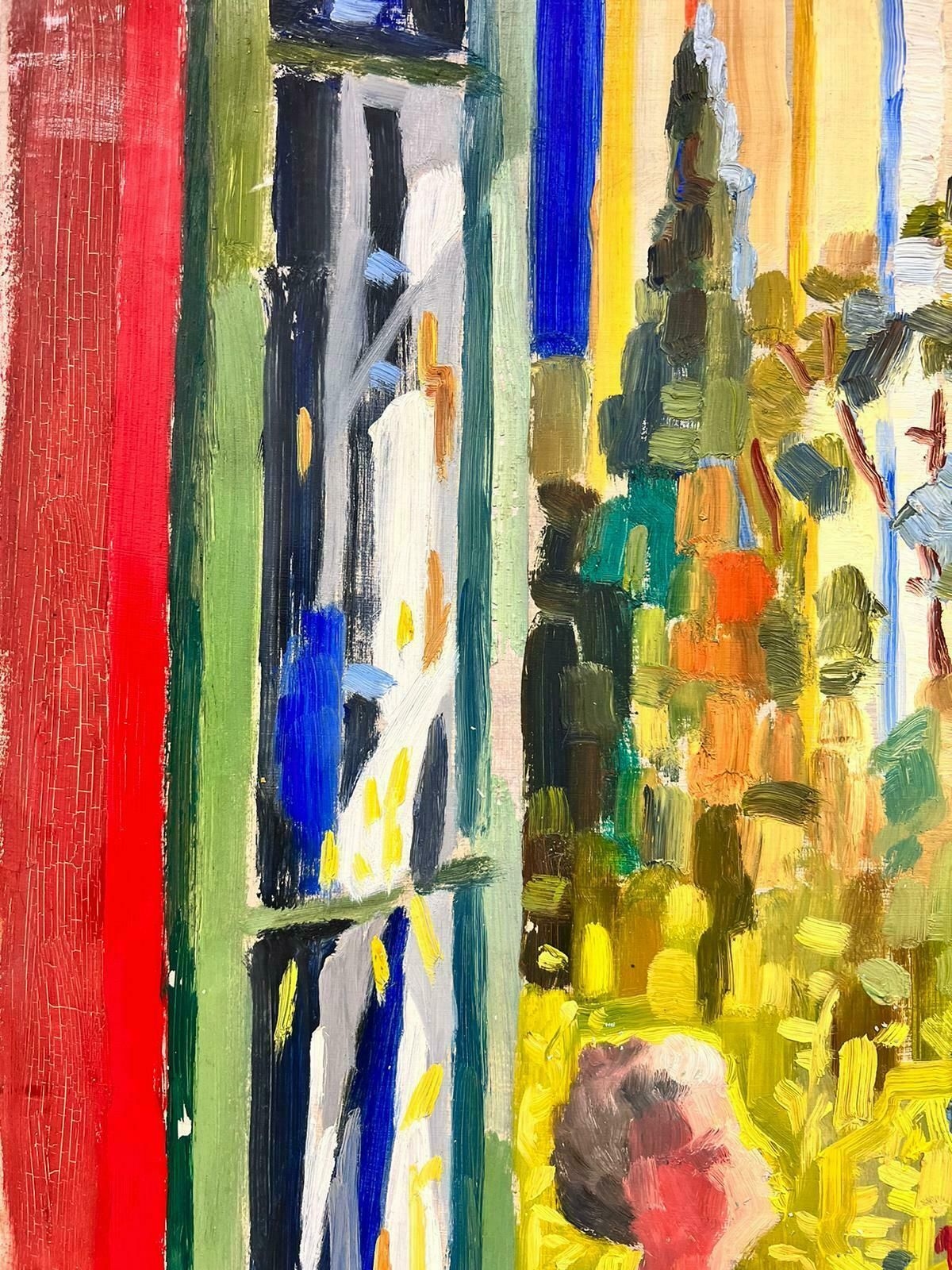 Josine Vignon1970's Lady Looking At View The From The Window French Post Impressionist Oil 1960's photo vinterior