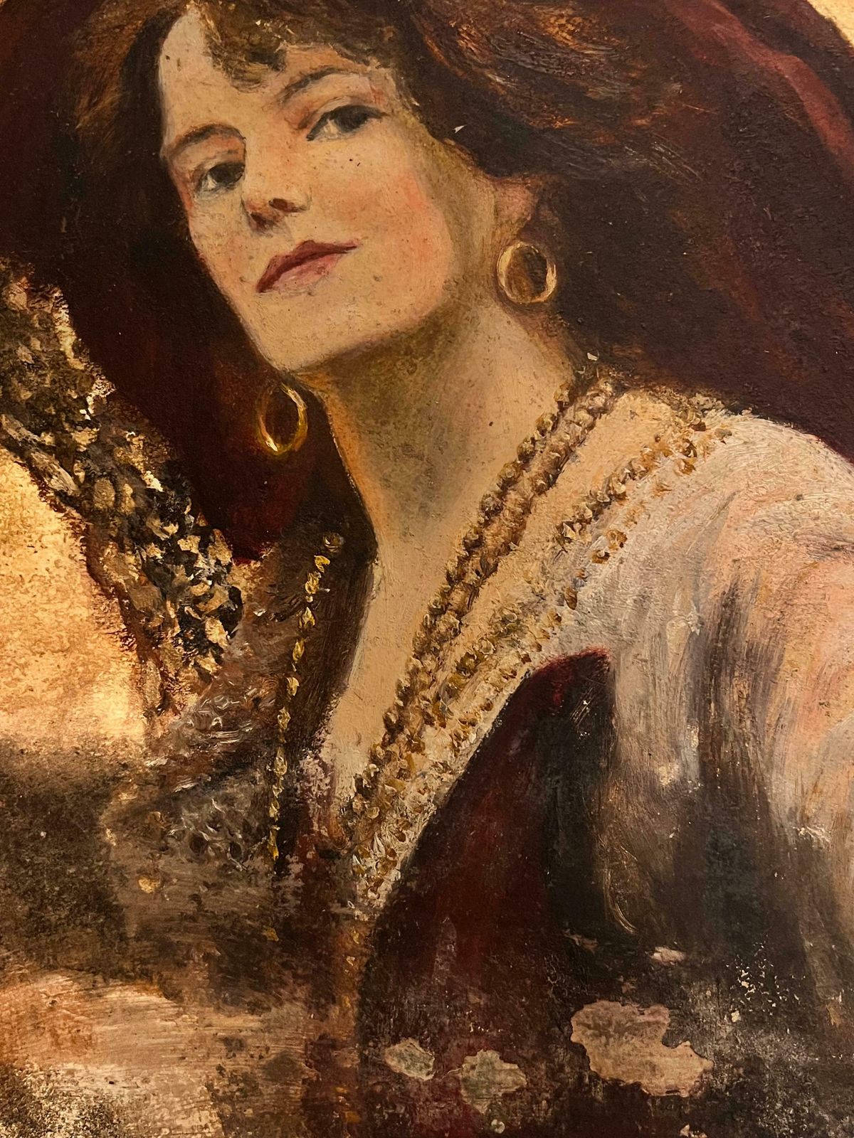 Antique English Antique Victorian English Oil   Fine Posed Lady Portrait photo Art