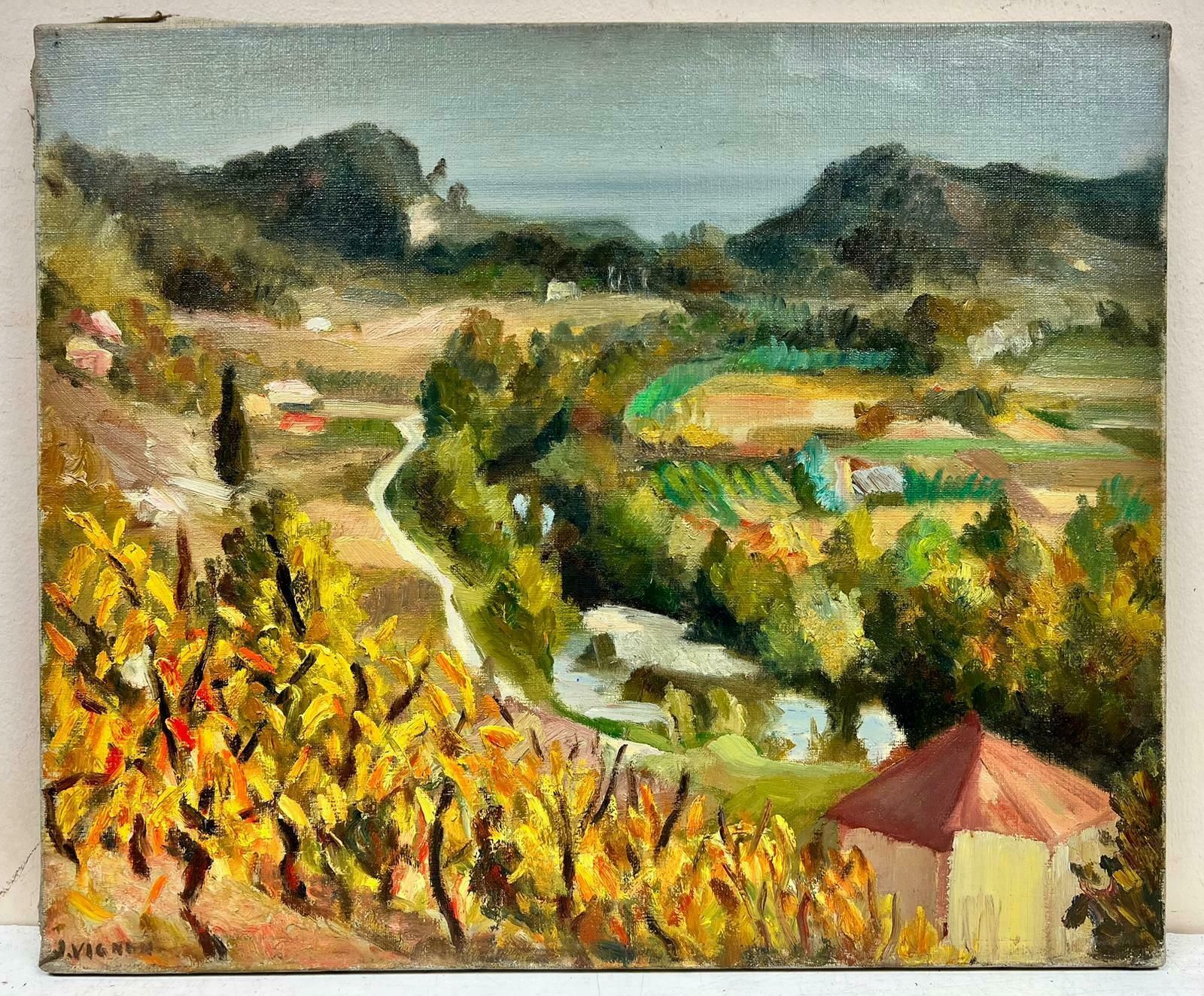 Josine Vignonautumnal Cergnes Stream Landscape French Post Impressionist Signed Oil 1960's photo furniture