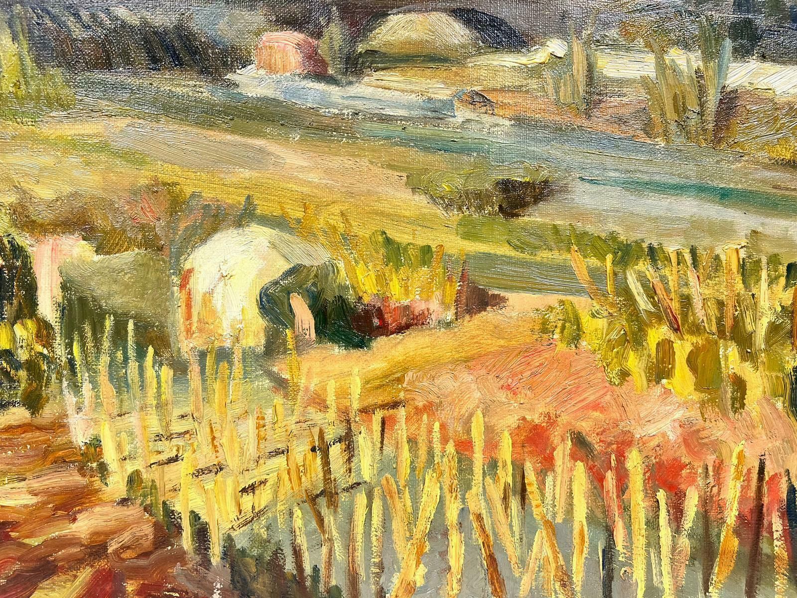 Josine Vignonrural French Bridge Landscape Post Impressionist Signed Oil 1960's photo 895.0