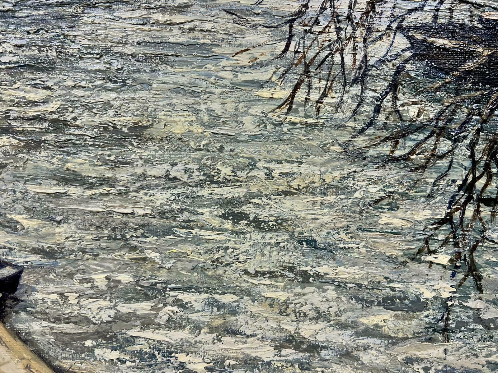Josine Vignonwinter In Paris Along The Seine French Post Impressionist  Signed Oil 1960's photo Art