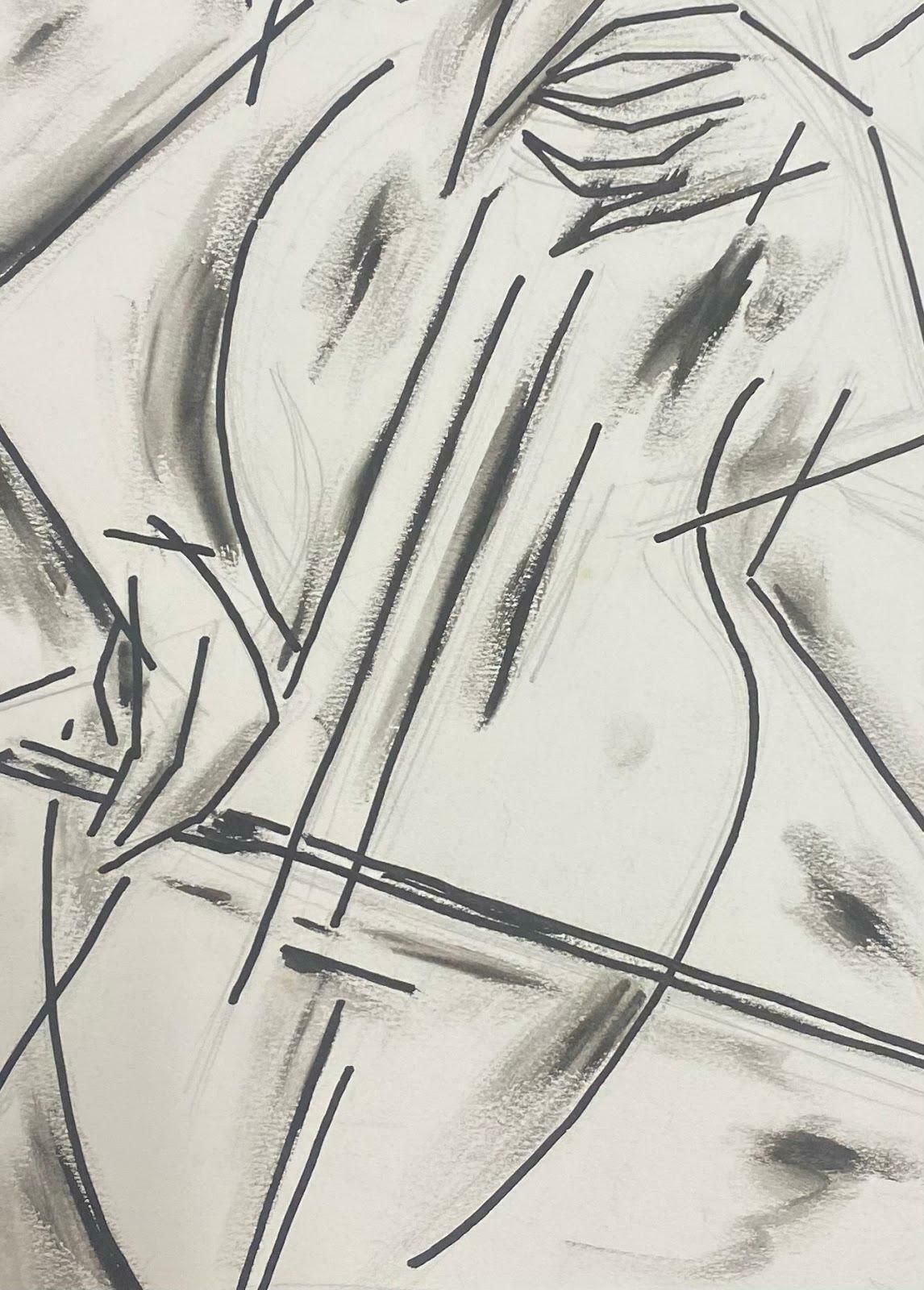 Unknown20th Century French Modernist Gouache Painting Figure With Cello1996 photo furniture