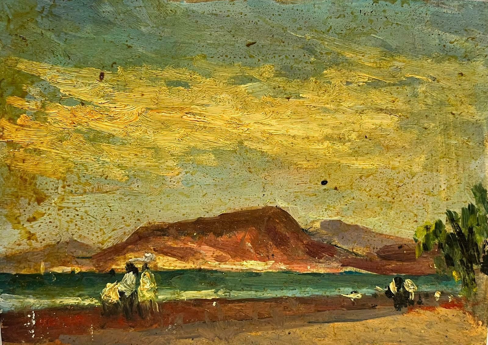 Maurice Mazeiliemaurice Mazeilie   French Oil Landscape   Figures Down By The Beach