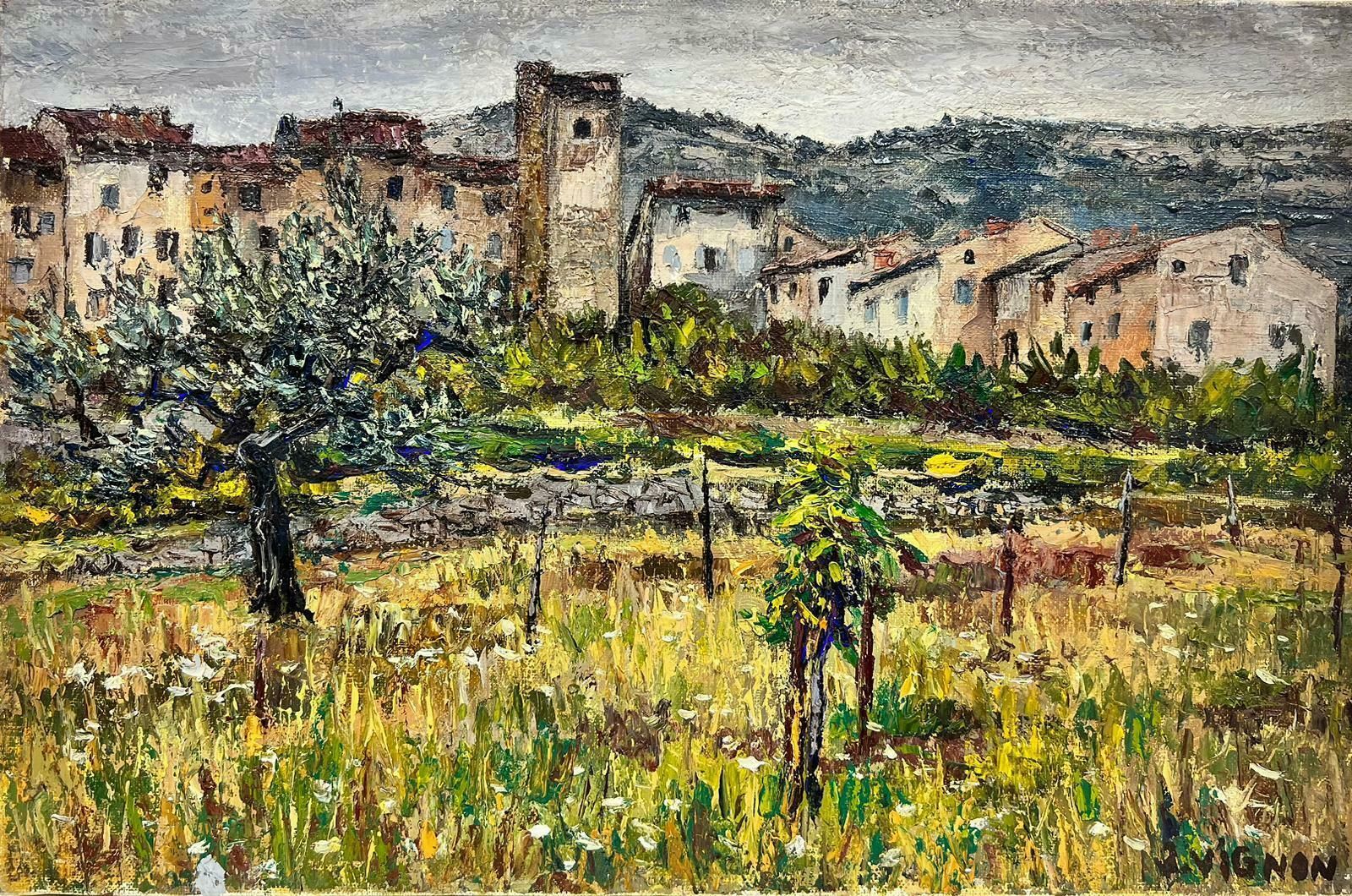 Josine Vignonolive Trees In Provence French Post Impressionist Signed Oil 1960's1960's