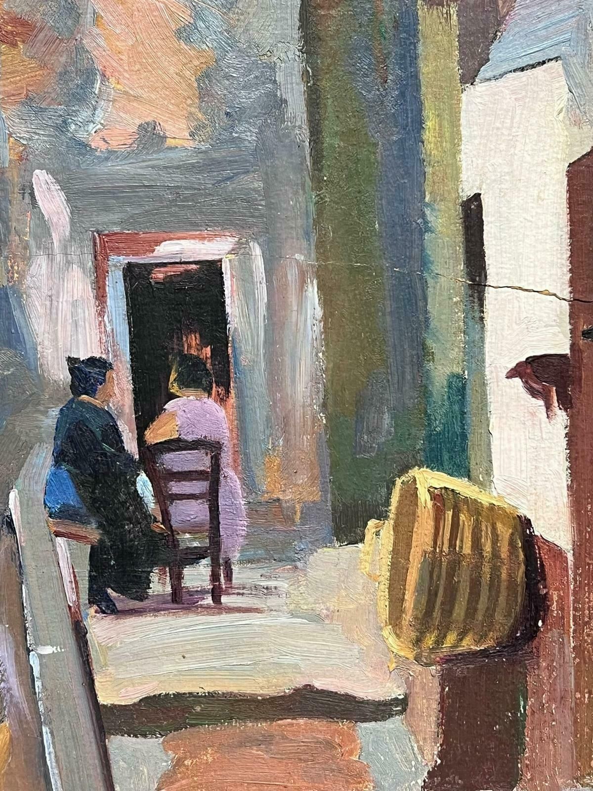Suzanne Crochetprovencal Sunny Old Town & Figures 1930's French Post Impressionist Oil Paintingc. 1930's photo 767.0