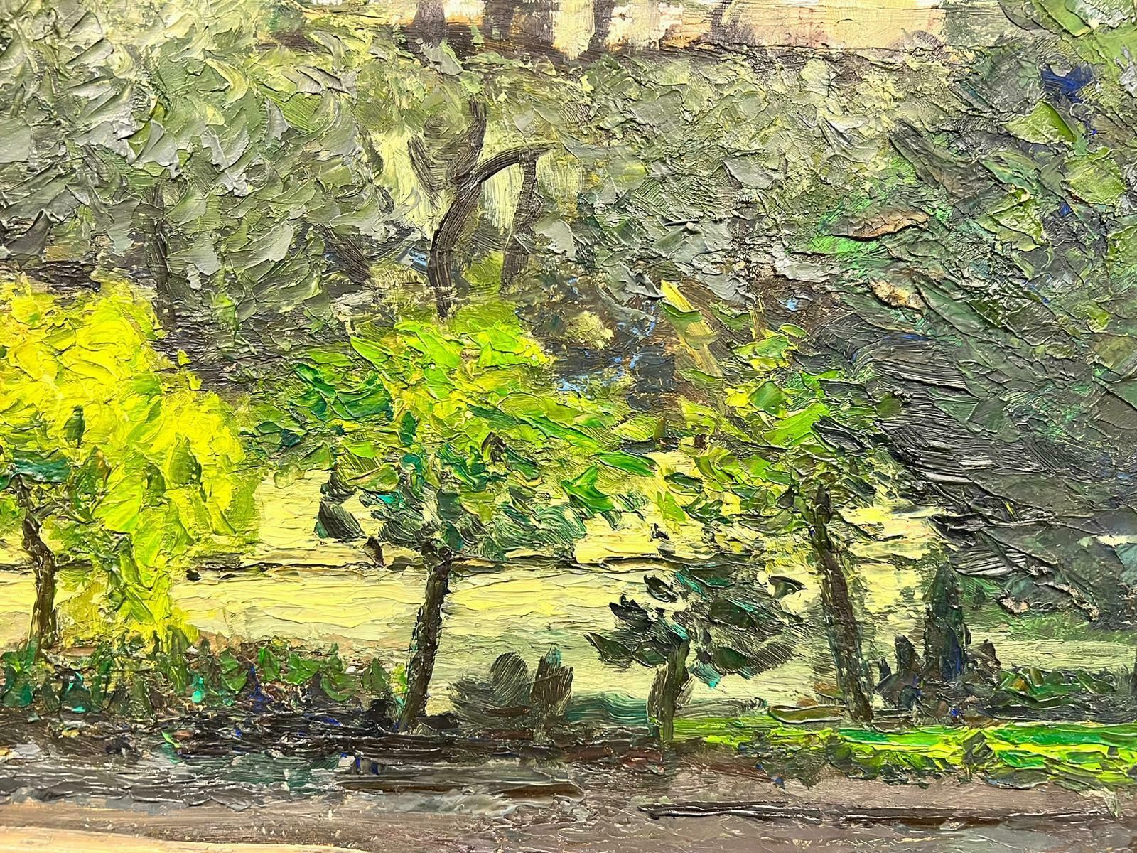 Josine Vignonspring Time Down By The Peaceful River Thick Oil Impasto Landscape1960's photo 1380.0