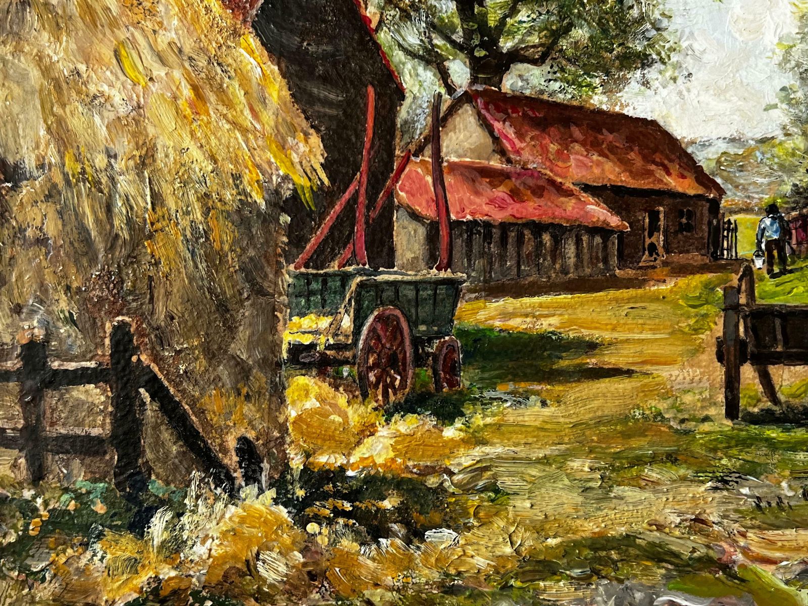 Norman A Olleysurrey Farmyard Of Farmers At Work   British Landscape photo vinterior