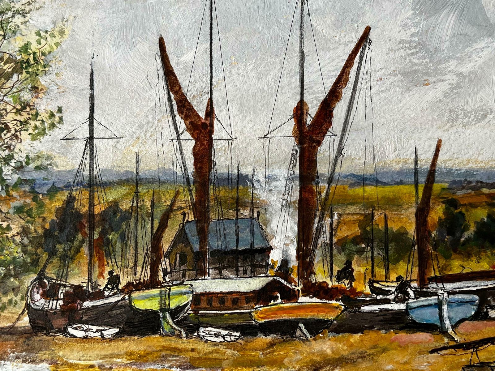 Norman A Olleycloudy Landscape Of The Boat Repair Yard photo buy