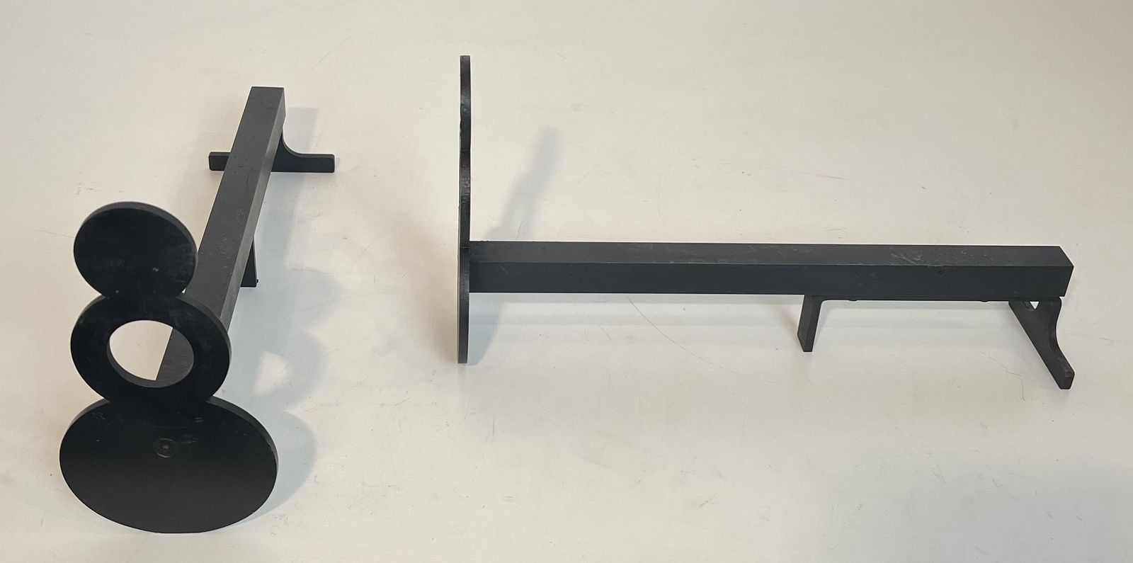Pair Of Modernist Steel And Wrought Iron Andirons photo 880.0