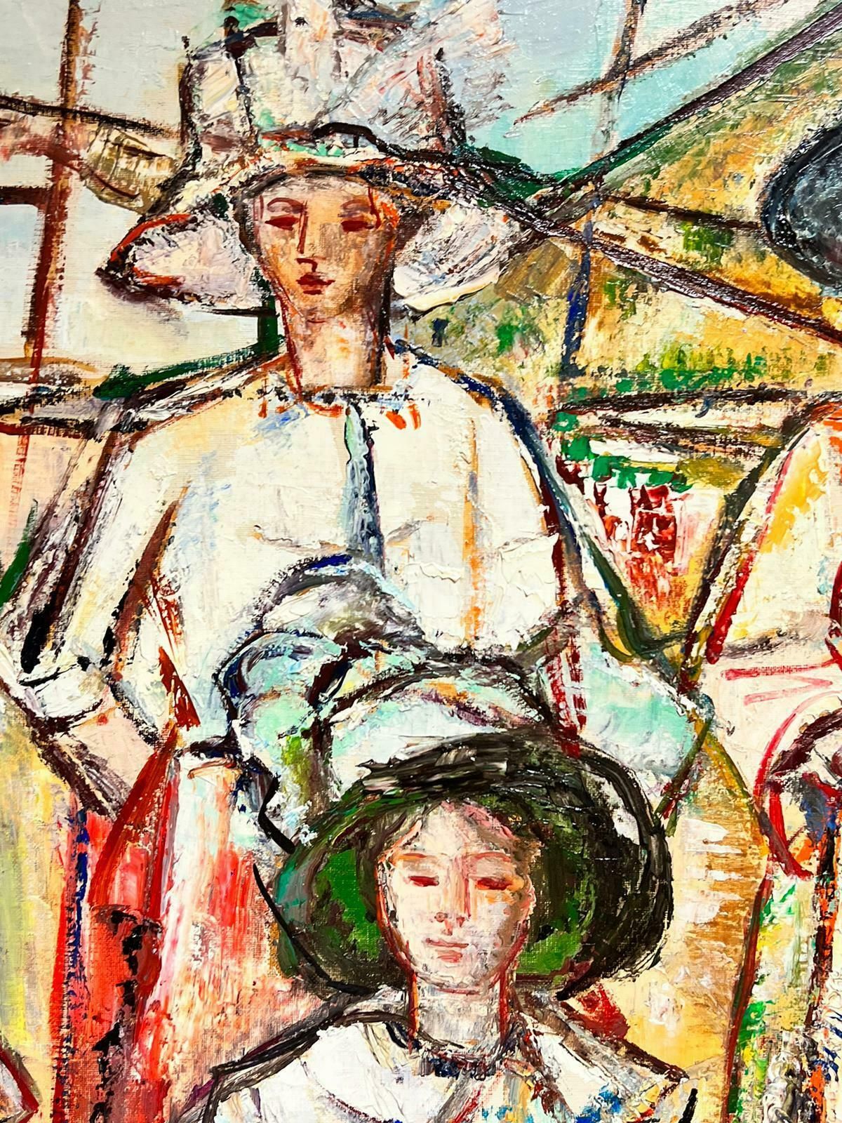 Maria Tort Xirauhuge Spanish/ French Oil Painting Elegant Ladies On The Beach Group Portrait1991 photo vintage