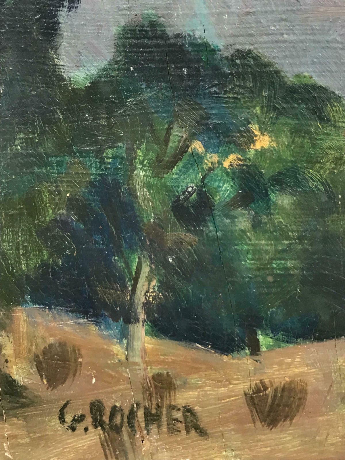 George Rocher1930's French Provencal Signed Oil Fauvist Colors Beautiful Skyc. 1930's photo 1227.0