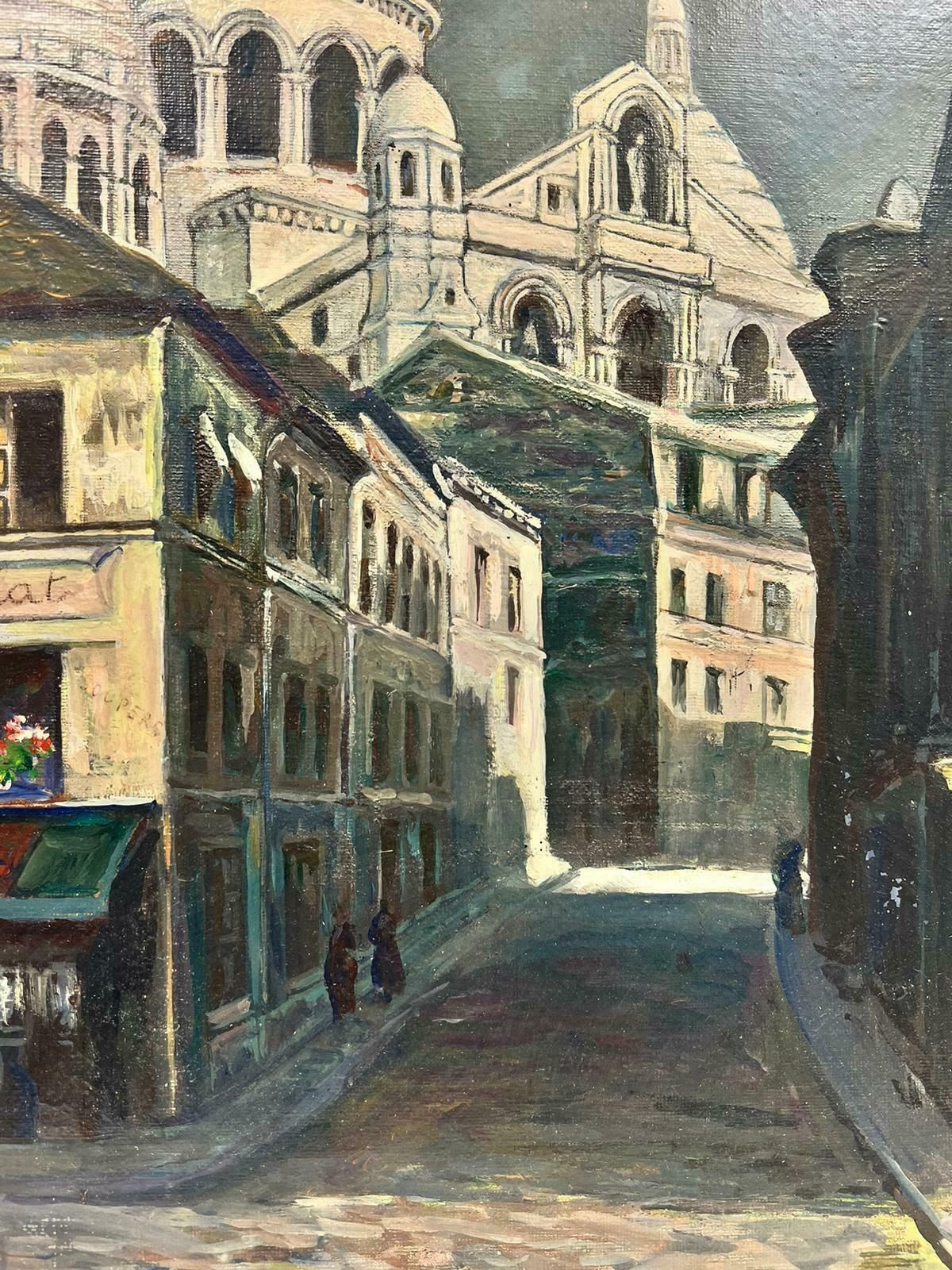 Georges F. Michel1940's French Signed Oil Sacre Coeur Montmartre Paris Street Scene View1942 photo Art