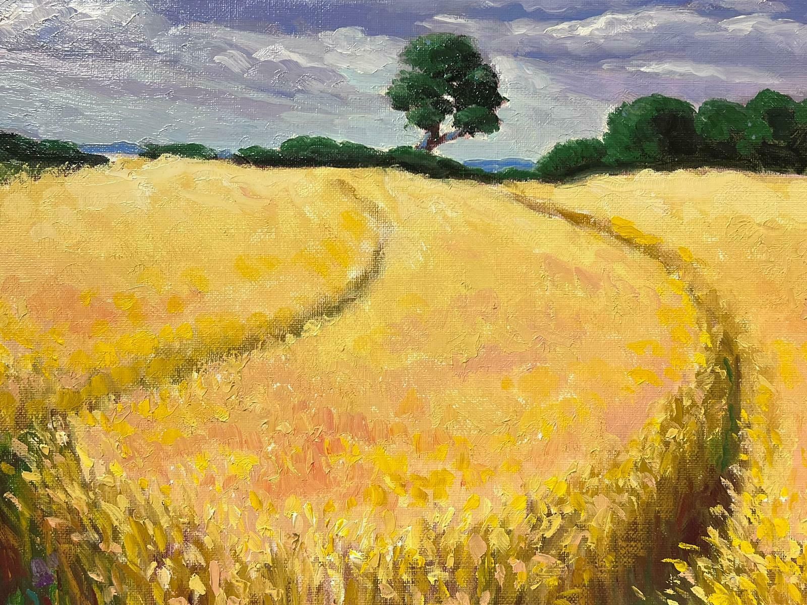Georges Bordonovecontemporary French Impressionist Oil Golden Wheat Fields & Trees Landscape photo 818.0