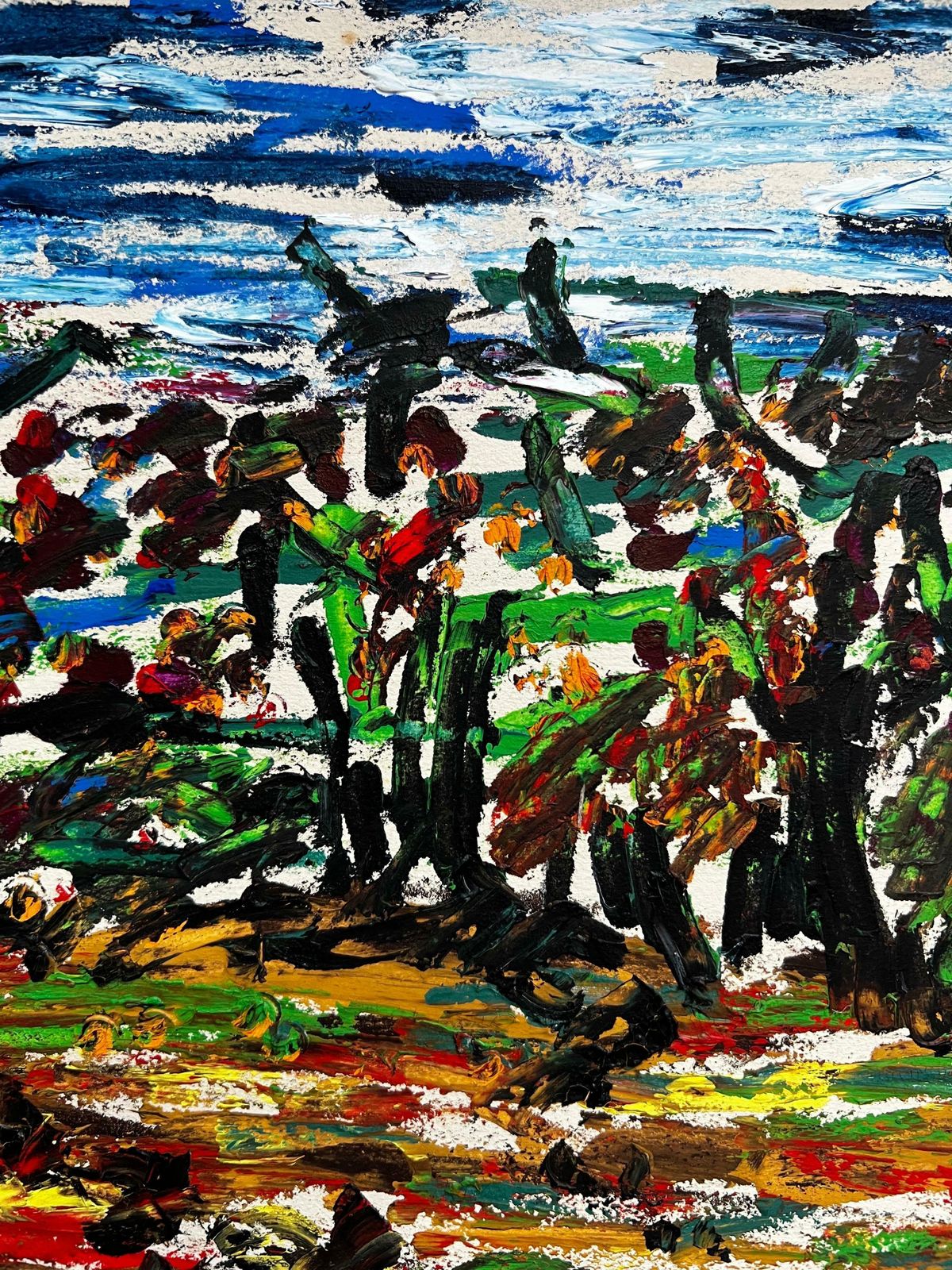 Bernard Labbe1950's Modernist/ Cubist Painting   Dotty Landscape1950's photo for sale
