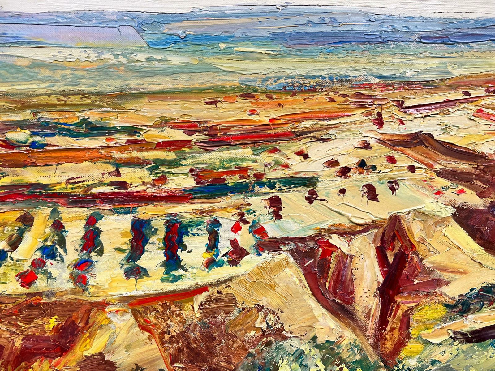 Josine Vignonwild Horses In A French Summer Field Thick Oil Impasto1960's photo for sale