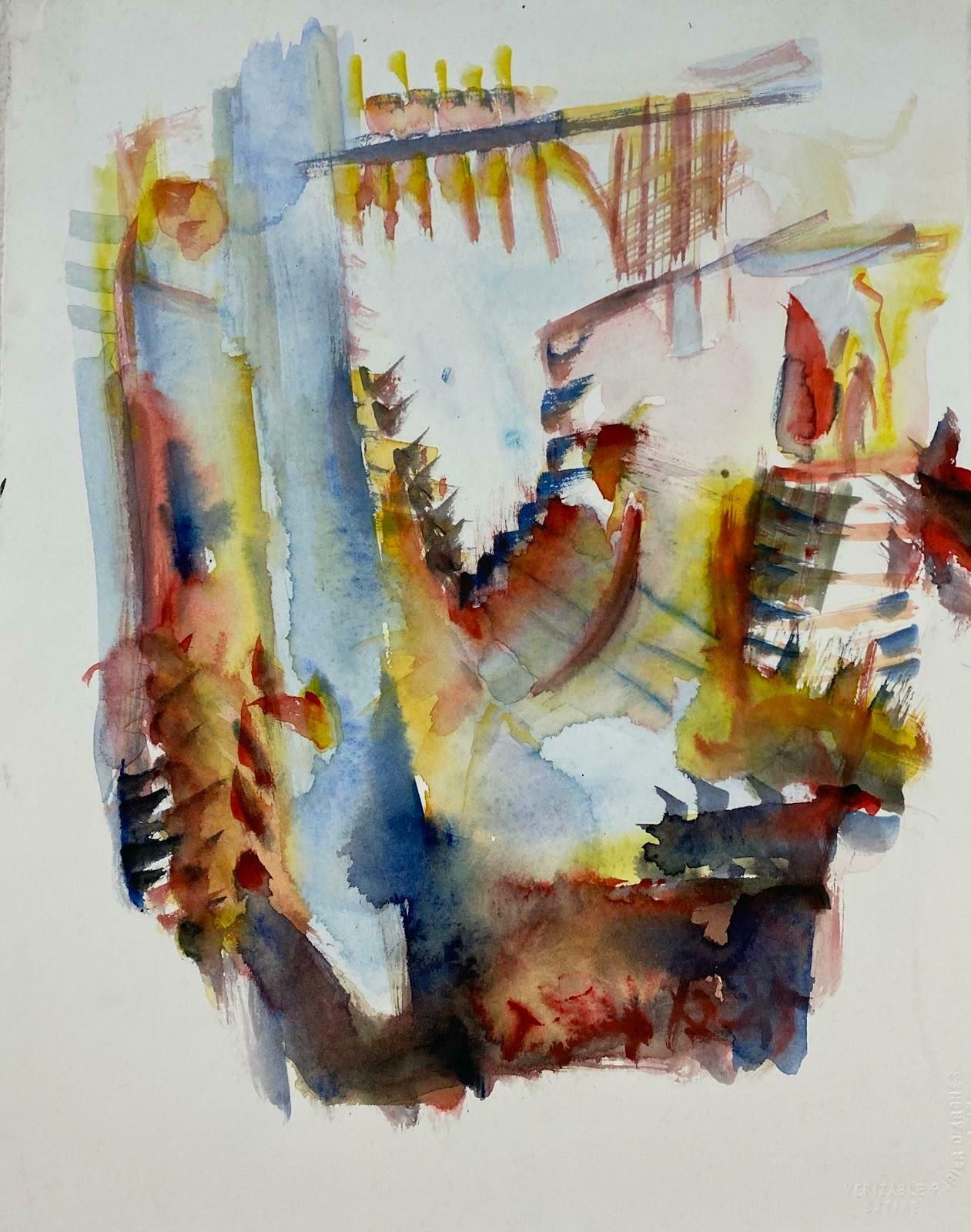 Jacques Coulais (1955 2011)french Expressionist Abstract Original Painting Artists Studio Provenancemid 20th Century