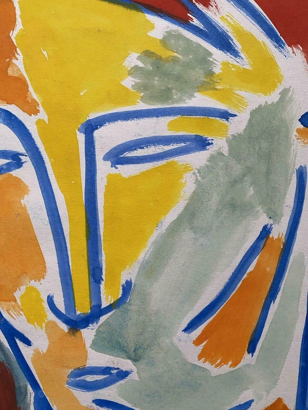 Jean Marcjean Marc (1949 2019) 20th Century French Modernist Painting   Portrait Of Facec. 1980's photo for sale