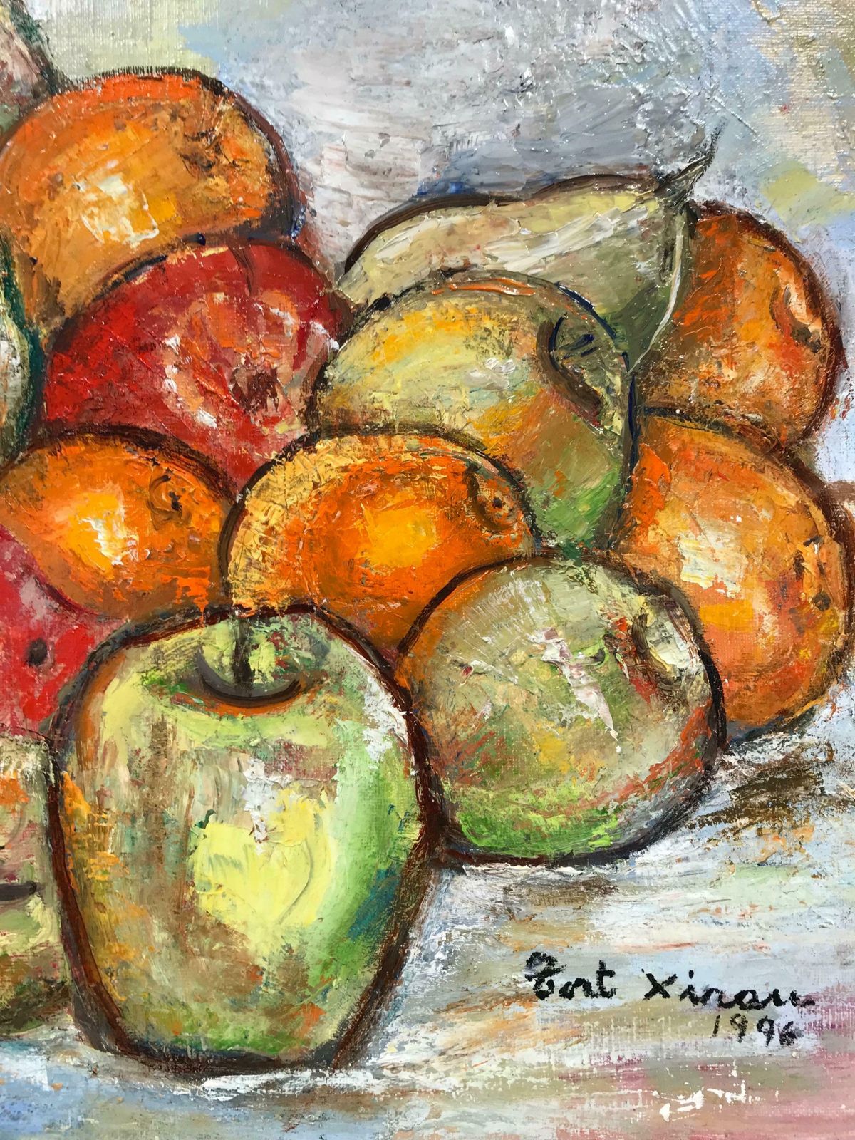 Maria Tort Xirauwatermelon Still Life Of Fruit, Signed Original Oil Painting In Beautiful Frame photo for sale