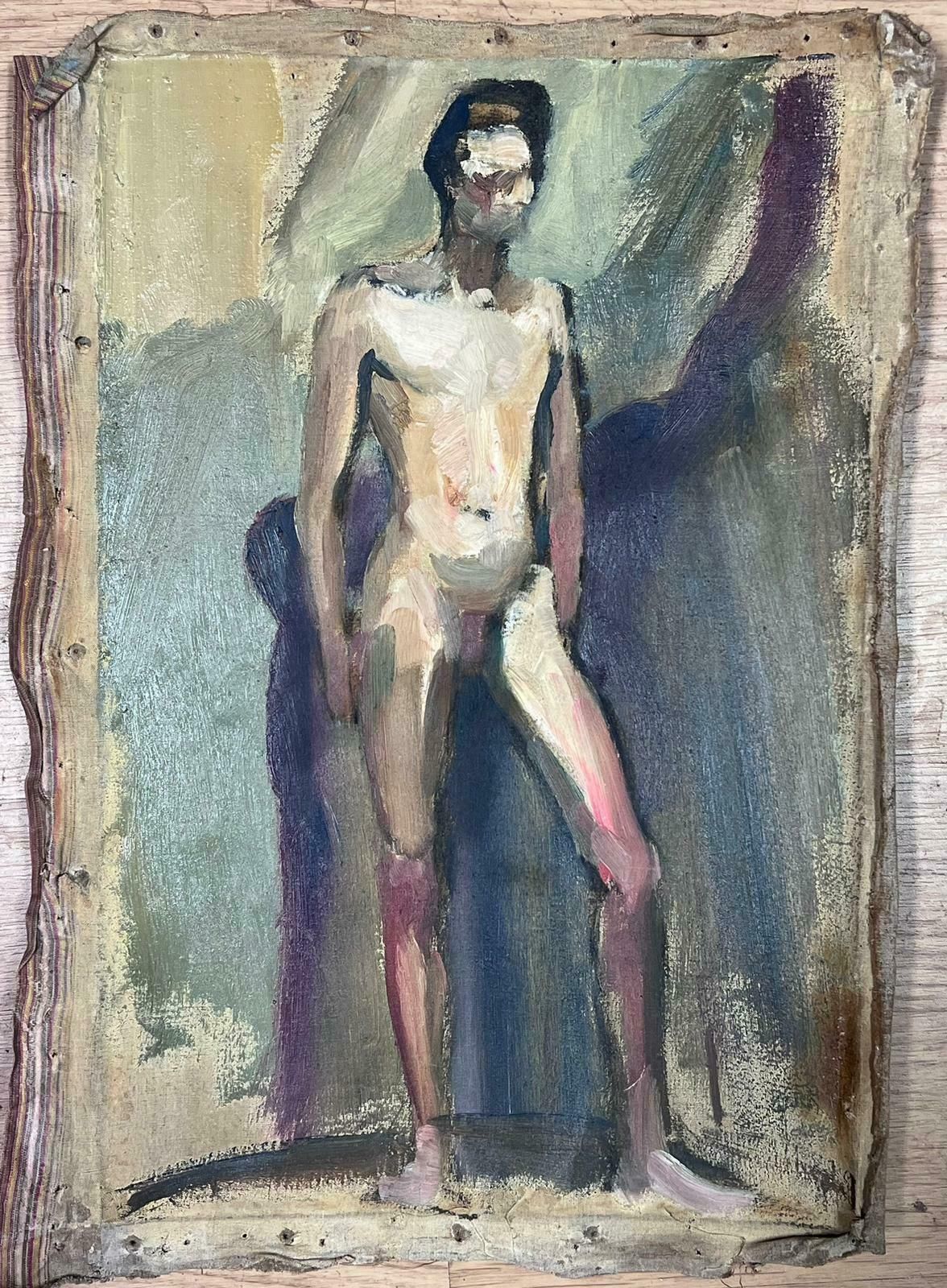Josine Vignon1950s French Post Impressionist Signed Nude Man Artists Posed Model 1950s photo furniture