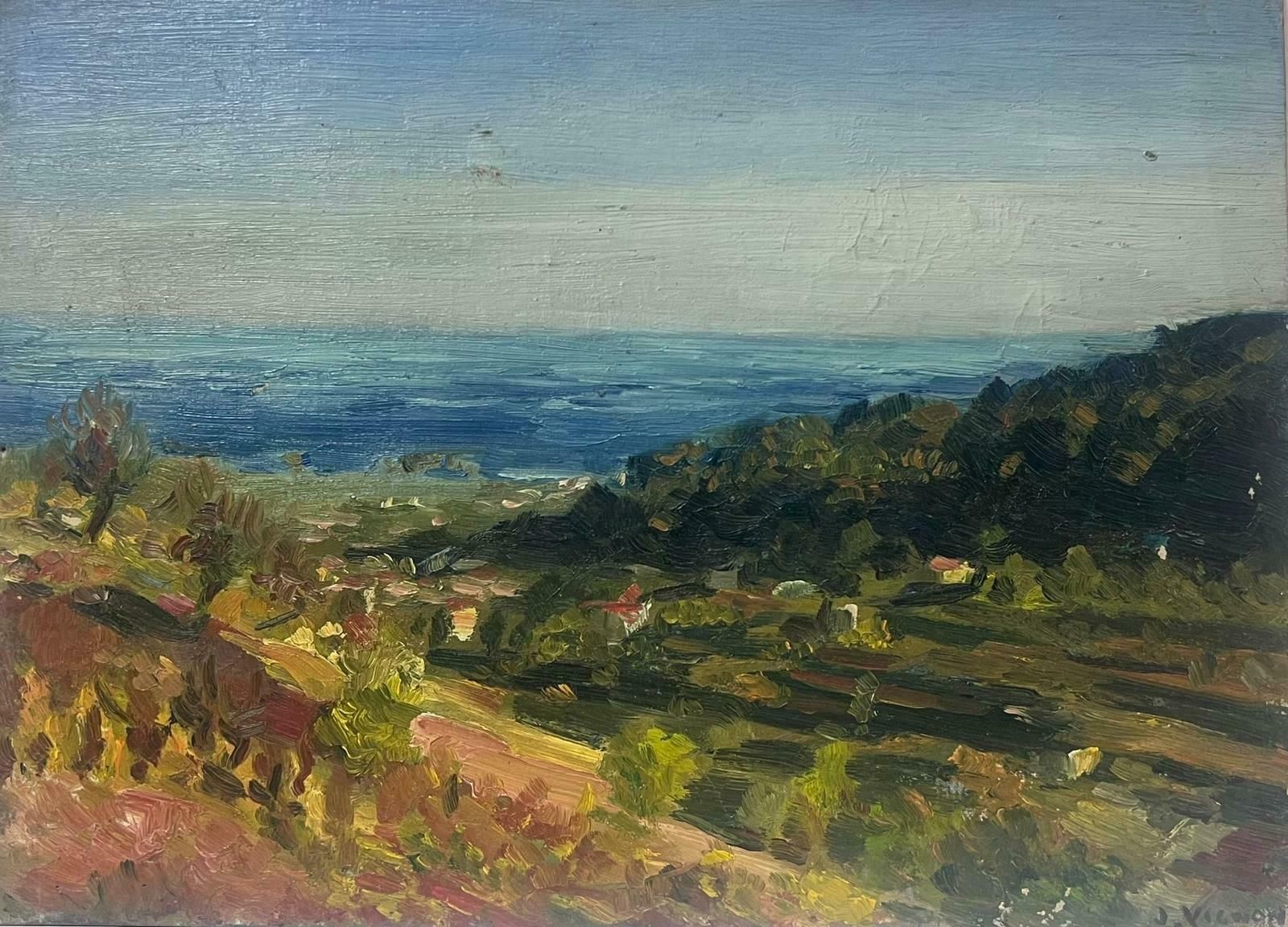 Josine Vignon1950s French Post Impressionist Green Landscape Distant View Over Fields1950s photo 404.0