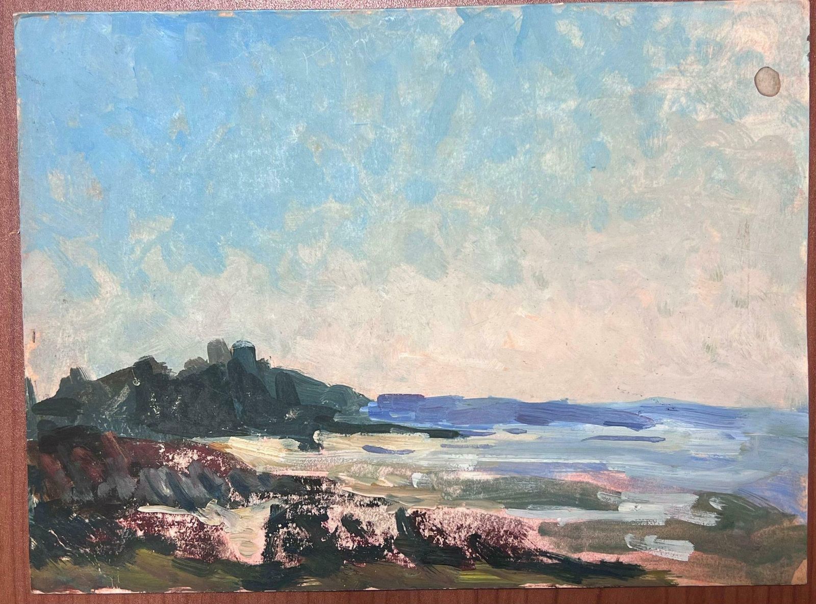 Maurice Mazeiliefrench Impressionist Oil Landscape Blue Sky Seascape photo furniture