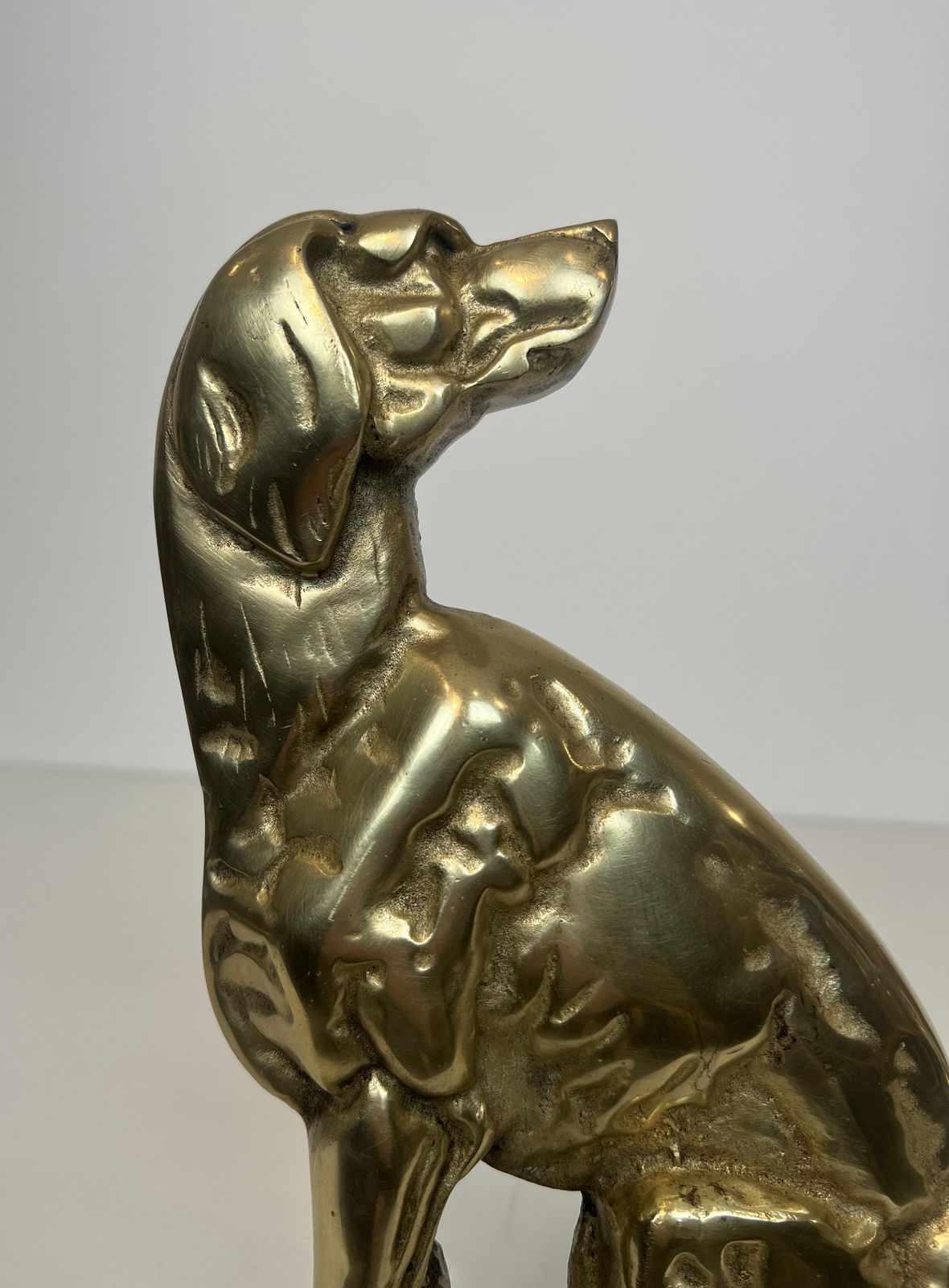 Pair Of Bronze Andirons Representing Dogs From The Art Deco Period photo vinterior