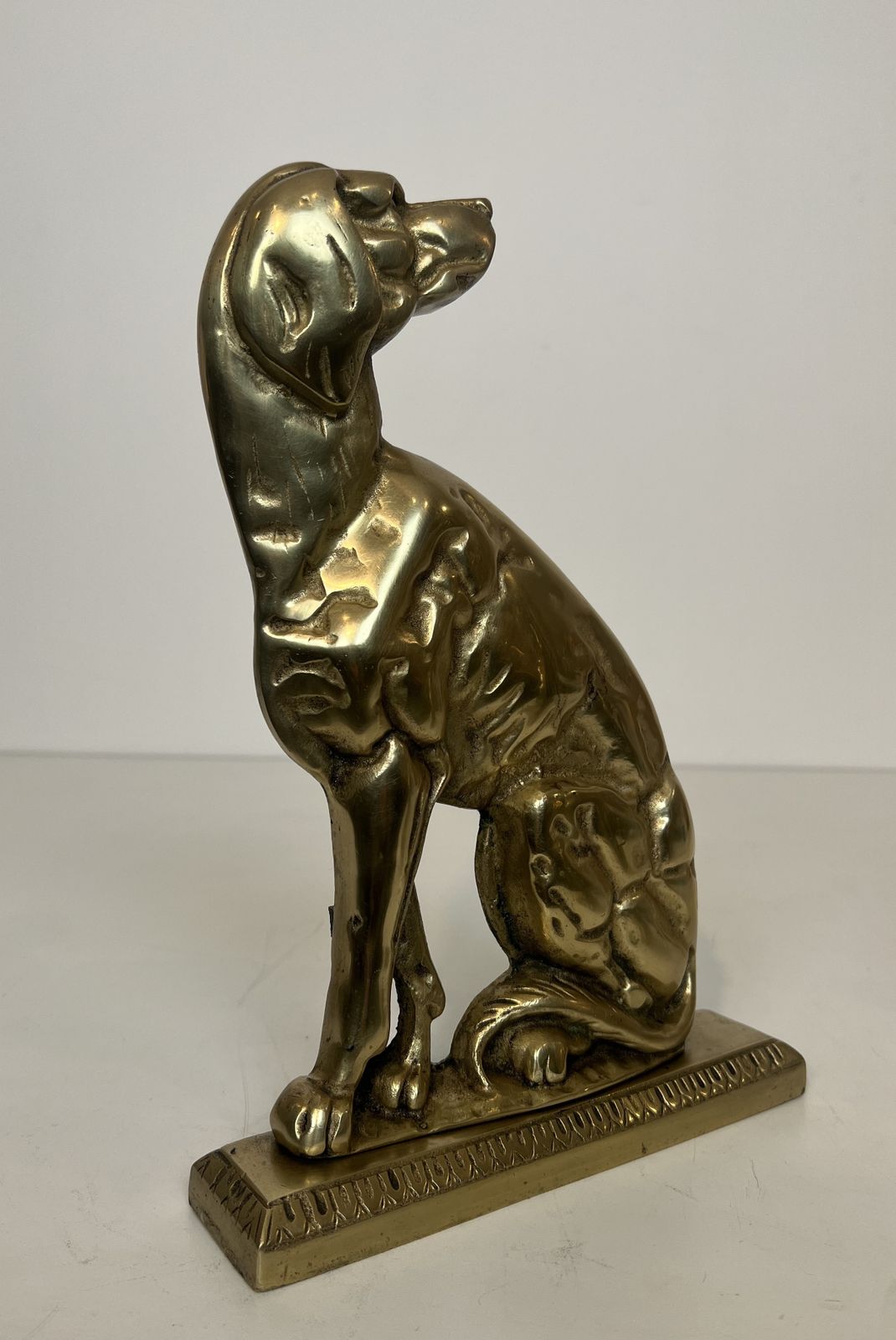 photo vinterior Pair Of Bronze Andirons Representing Dogs From The Art Deco Period