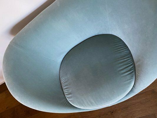 photo for sale D.154.2 Armchair In Light Blue Suede Fabric By Gio Ponti, 2019