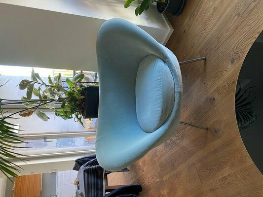 photo vintage D.154.2 Armchair In Light Blue Suede Fabric By Gio Ponti, 2019