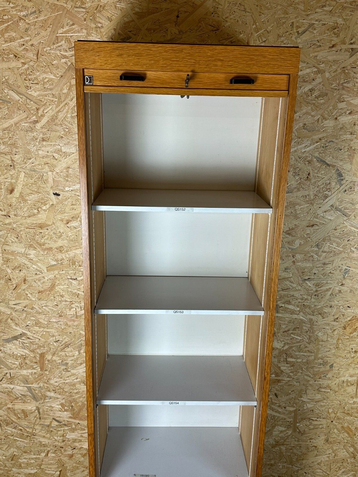 Furniture 1950s 60s Roller Shutter Cabinet Office Cupboard Filing Cabinet Mid Century Design photo