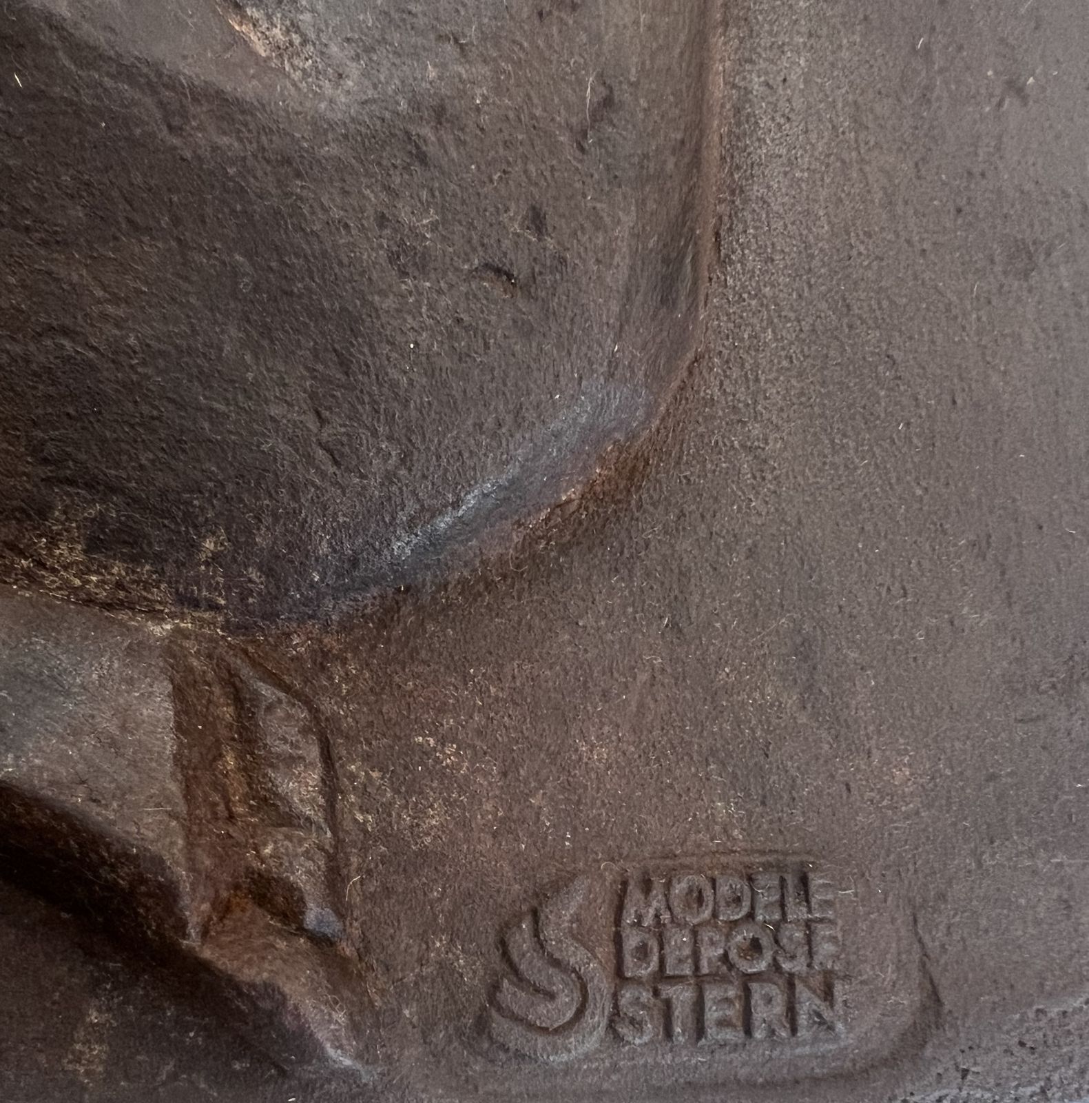 Art Modernist Cast Iron Fireplace Plate Depicting Adam And Eve, The Apple And The Serpent. Signed And Published By Stern photo