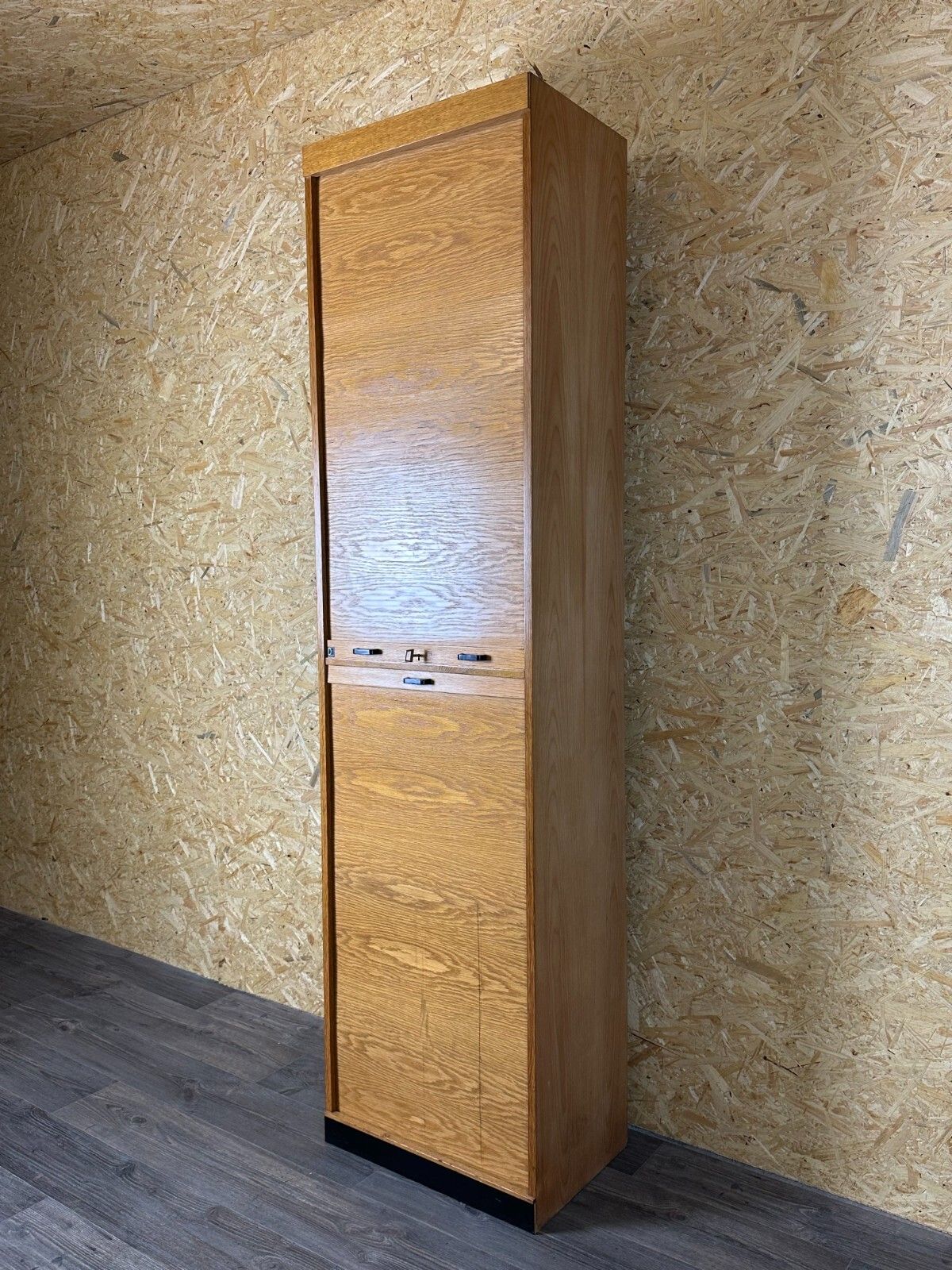 1950s 60s Roller Shutter Cabinet Office Cupboard Filing Cabinet Mid Century Design photo for sale