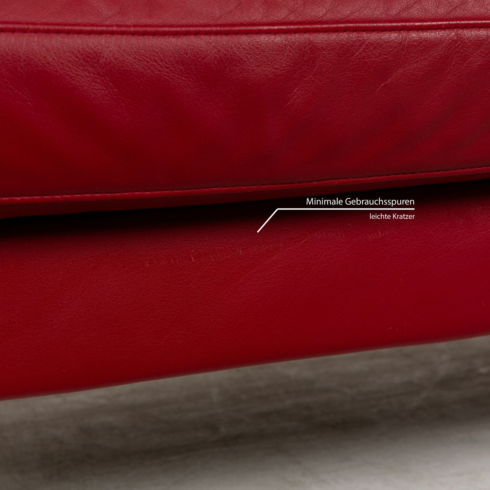 Rolf Benz Vida Leather Two Seater Red Sofa photo 3576.0