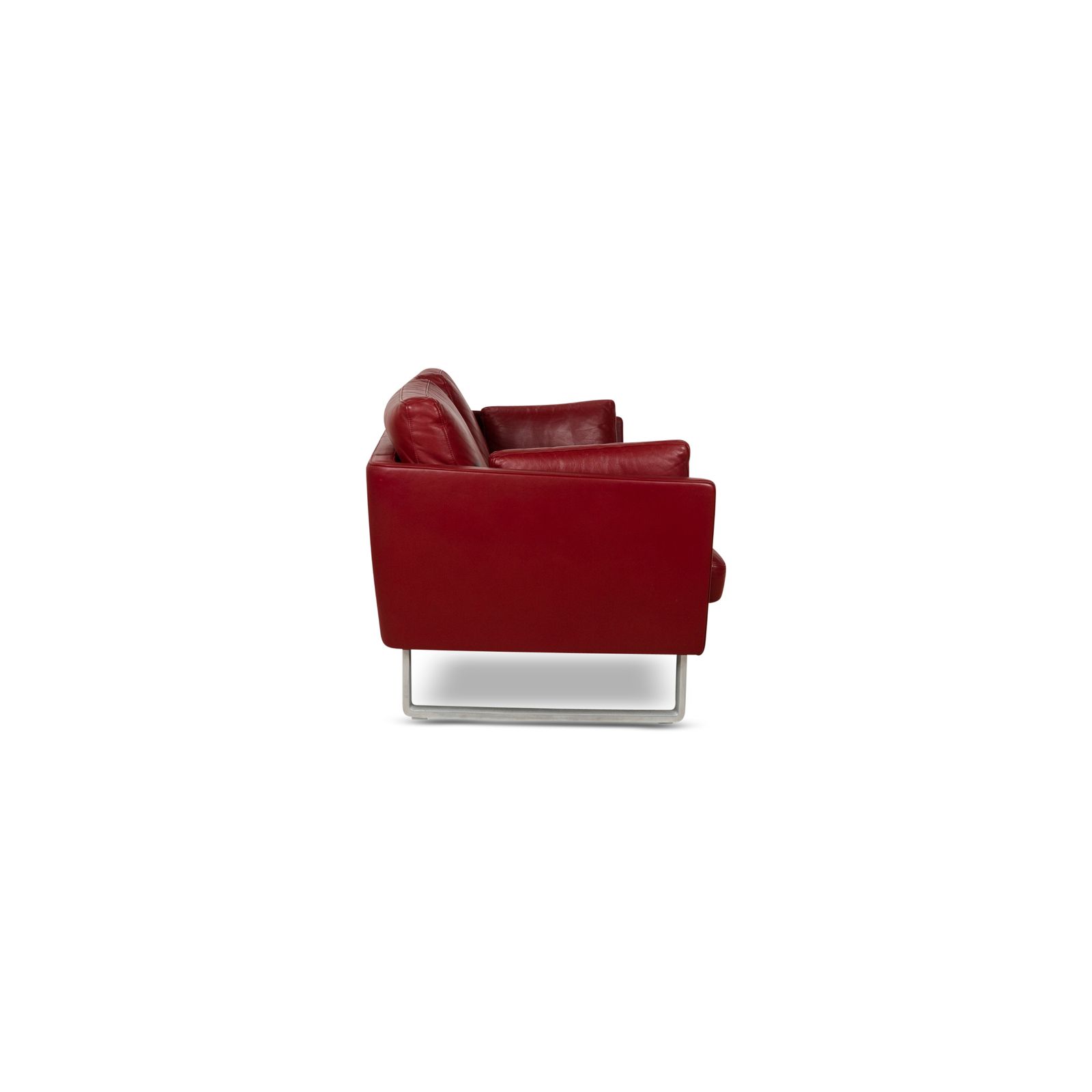 Rolf Benz Vida Leather Two Seater Red Sofa photo vintage