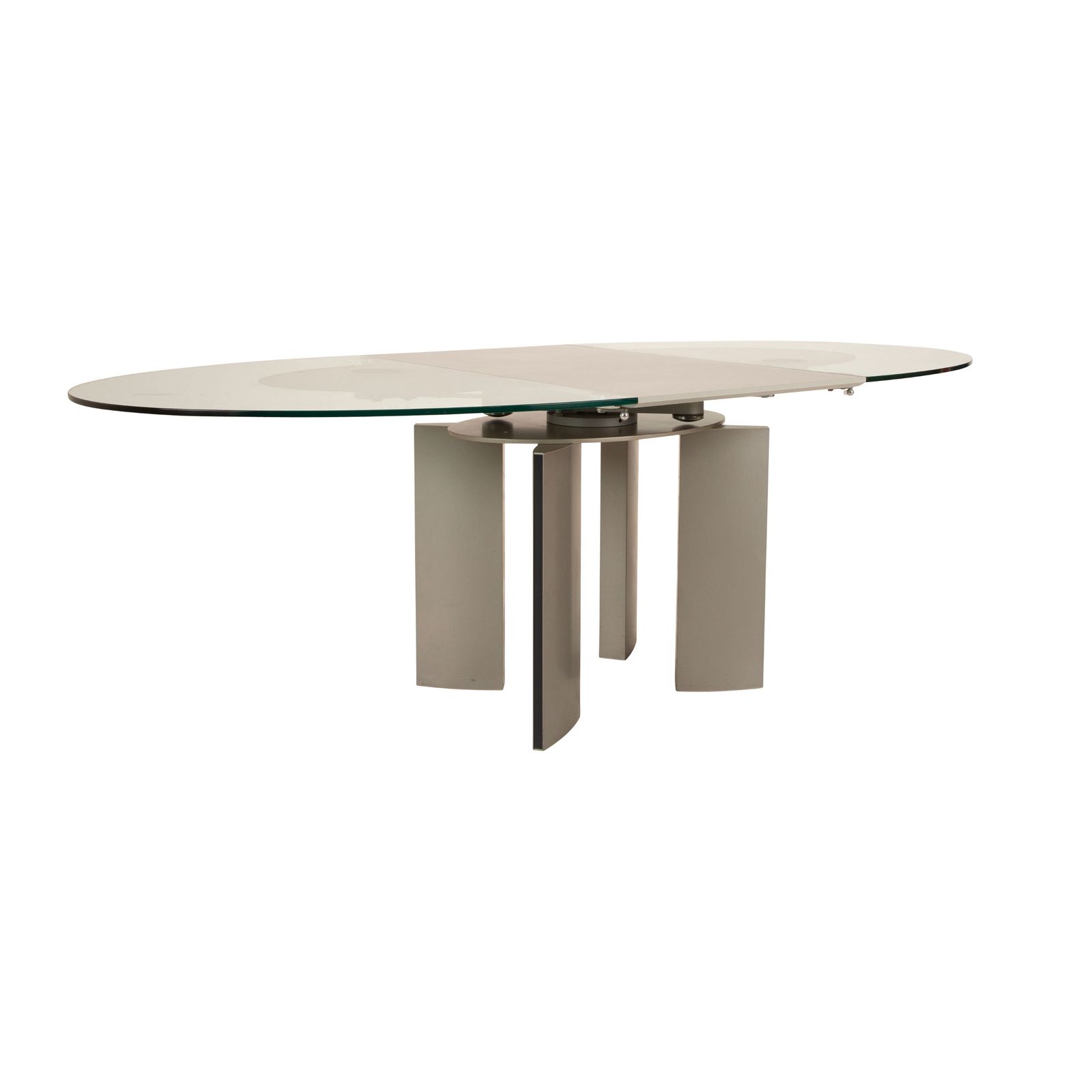 Ronald Schmitt K / G 750 / E Glazen Eettafel Zilver met Uitschuiffunctie photo Meubels