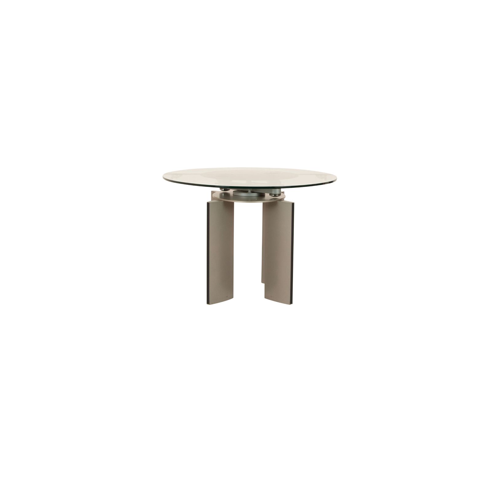photo furniture Ronald Schmitt K / G 750 / E Glazen Eettafel Zilver met Uitschuiffunctie