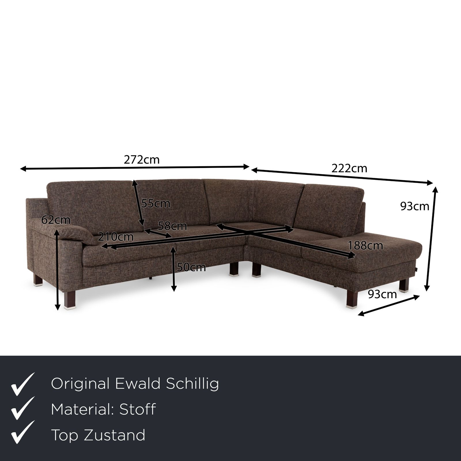 Canapé d'angle Ewald Schillig Vario en tissu marron photo furniture